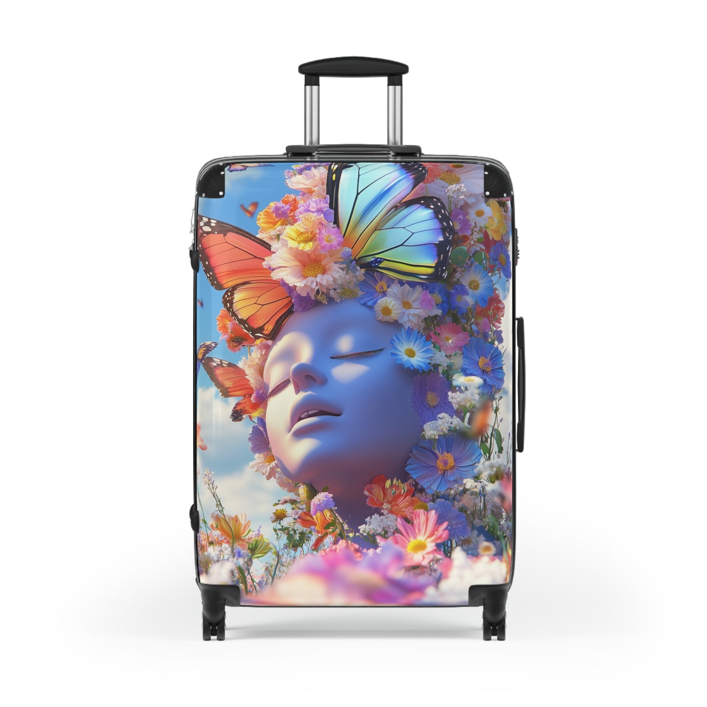 Nature Flowers Floral Sky Butterflies Art Carry-On Suitcase - Stylish Luggage for Travelers
