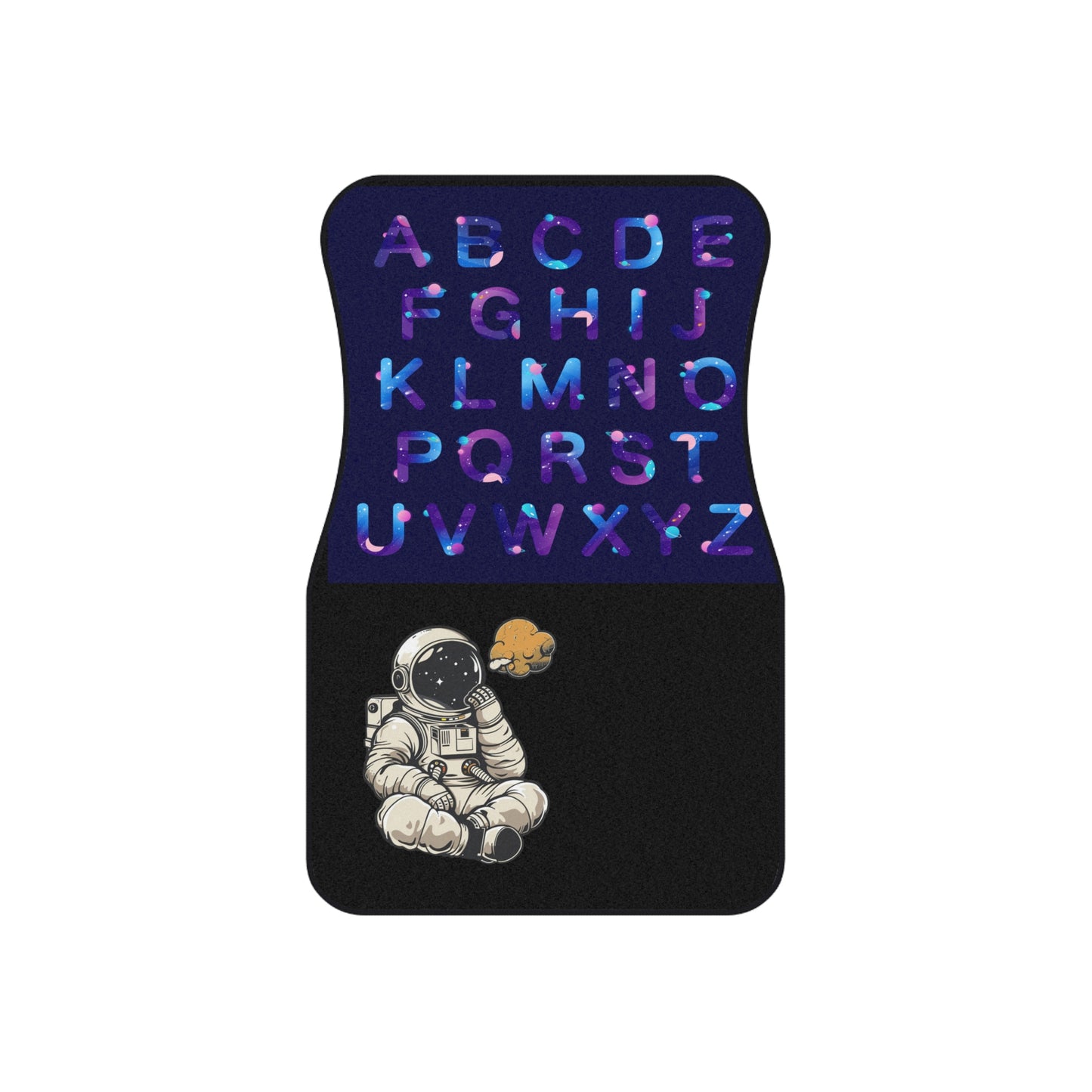 Space Astronaut Thinking Car Floor Mats – 2-Piece Front Set, Durable & Stylish, Universal Fit