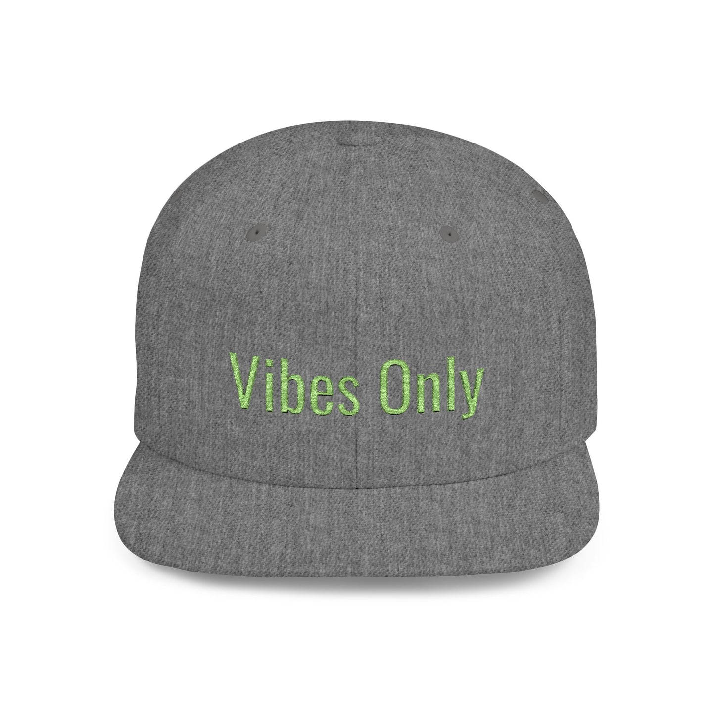 Text Vibes Only Flat Bill Snapback – Lightweight, Custom Fit, Premium Quality