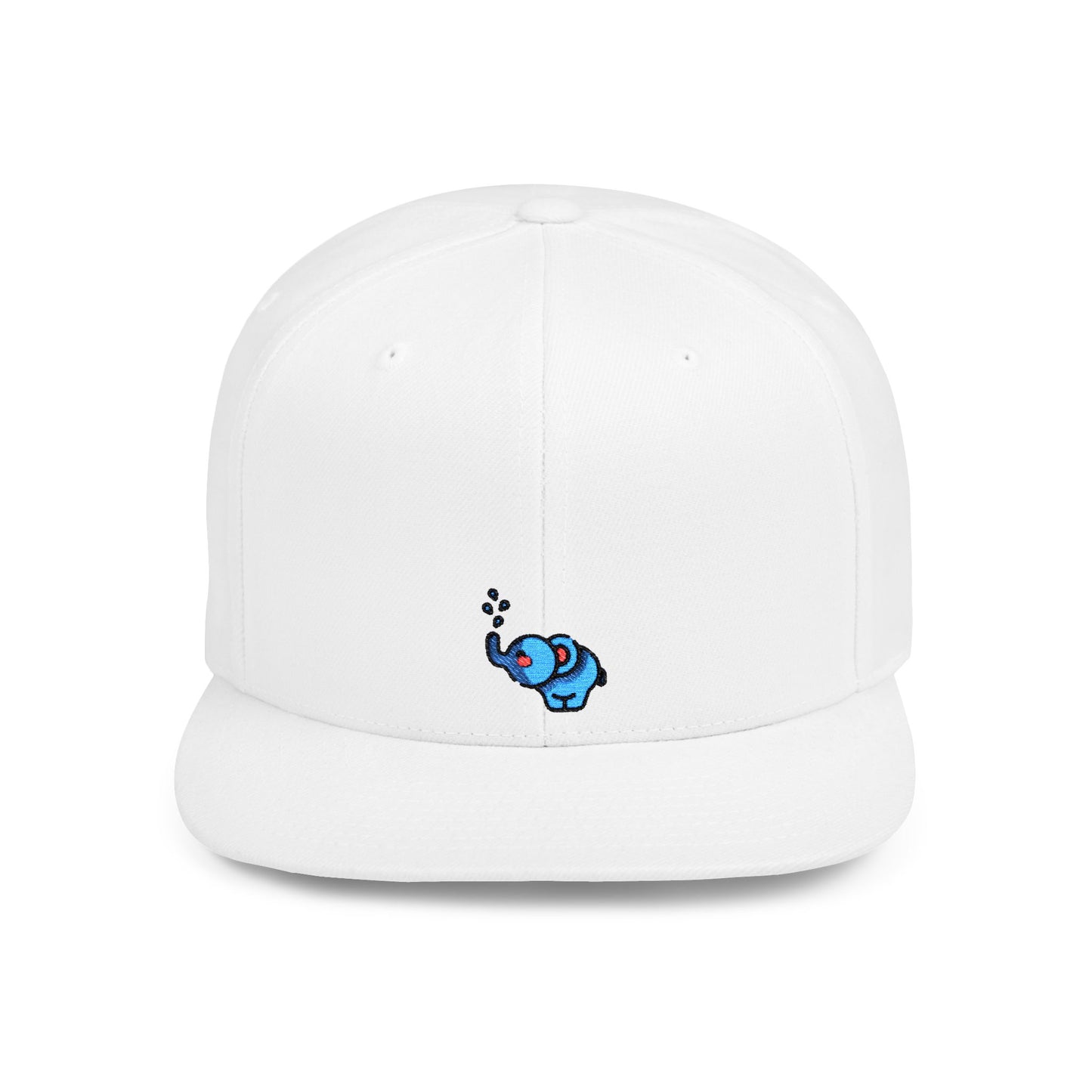 Icons Embroidered Elephant Water Splash Print Flat Bill Snapback – Lightweight, Custom Fit, Premium Quality