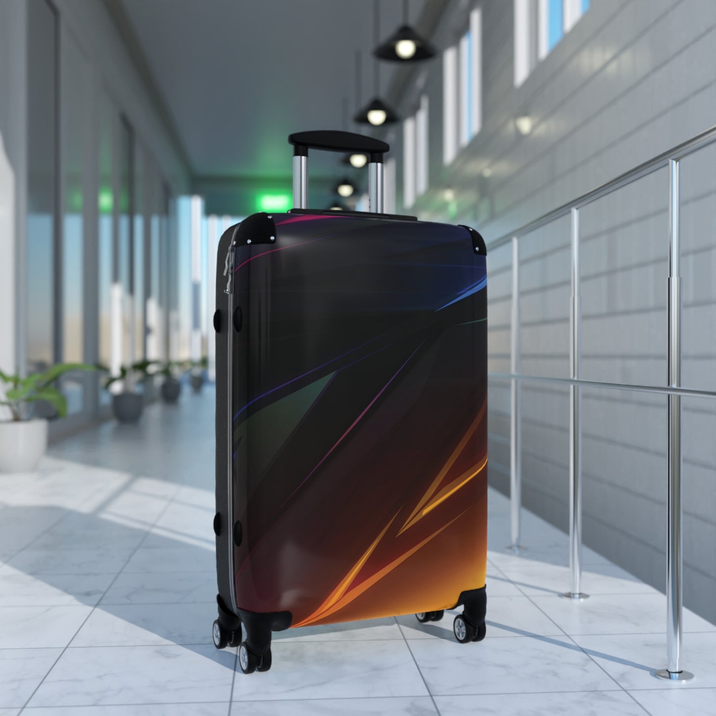 Abstract Colorful Dark Abs Art Carry-On Suitcase - Stylish Luggage for Travelers
