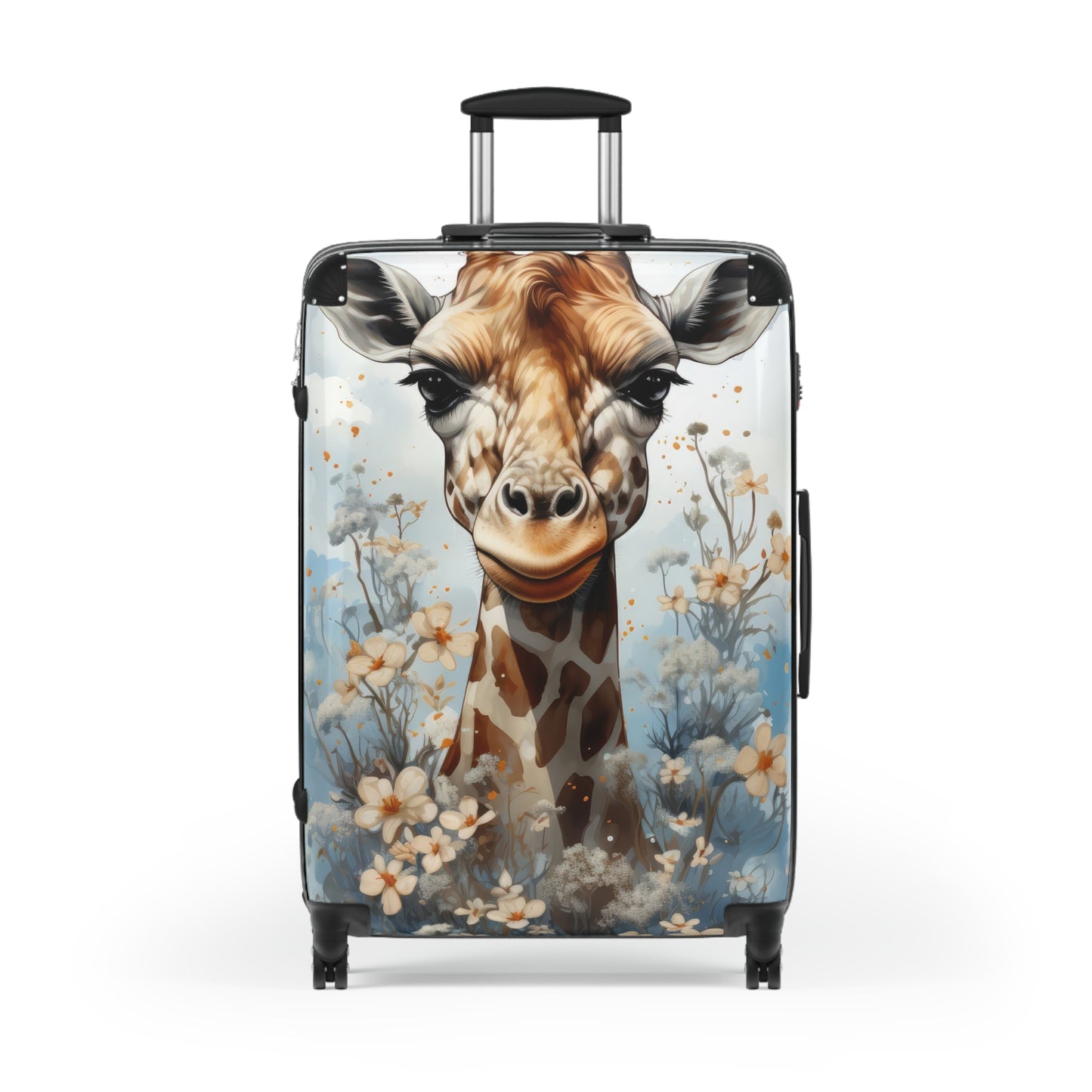 Nature Giraffe Floral Flowers Art Carry-On Suitcase - Stylish Luggage for Travelers