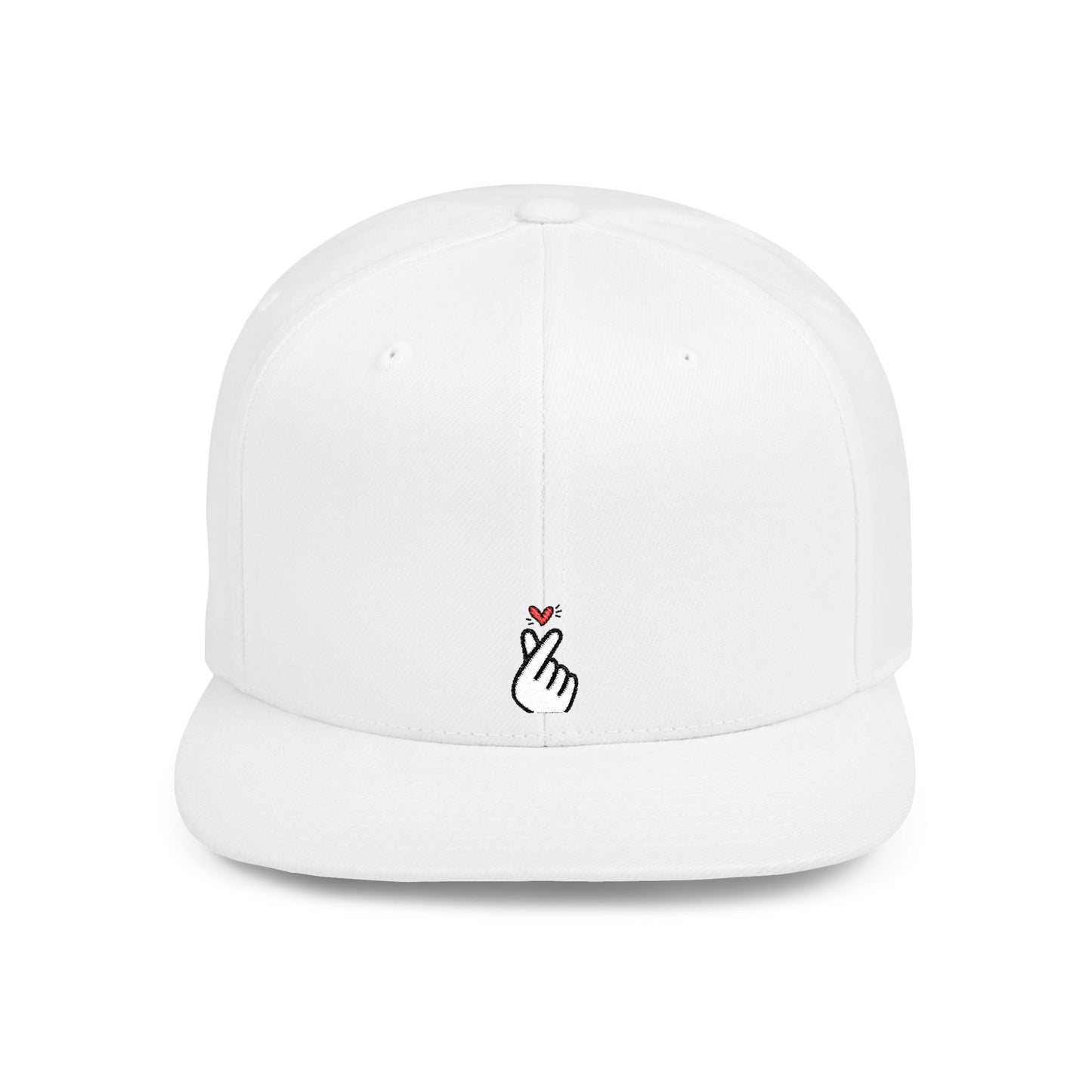Icons Embroidered Heart Flat Bill Snapback – Lightweight, Custom Fit, Premium Quality