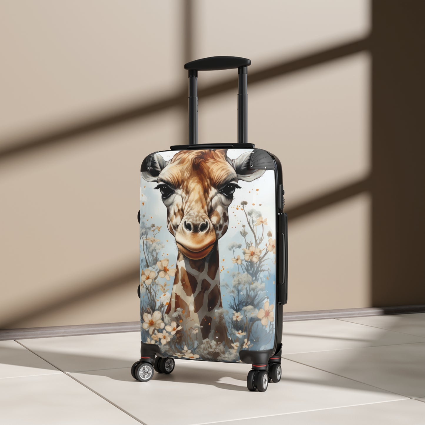 Nature Giraffe Floral Flowers Art Carry-On Suitcase - Stylish Luggage for Travelers