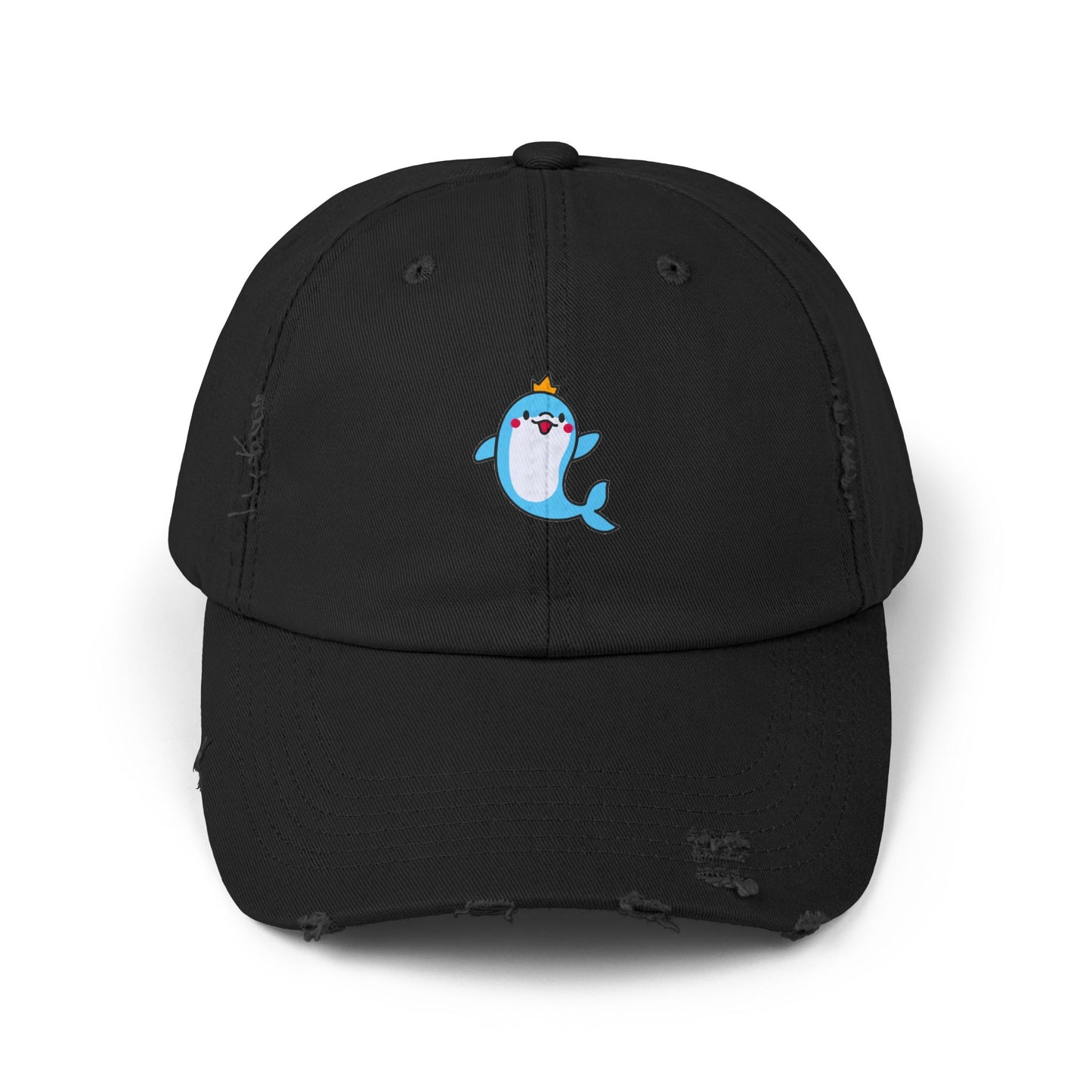 Dolphin Crown Vintage Distressed Dad Hat Unisex Adjustable Cotton Twill Baseball Cap for Casual Everyday Wear