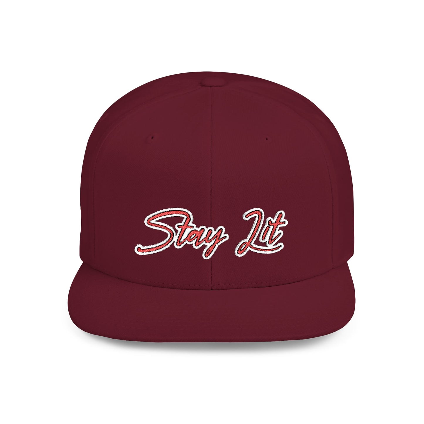 Text Stay Lit Flat Bill Snapback – Lightweight, Custom Fit, Premium Quality