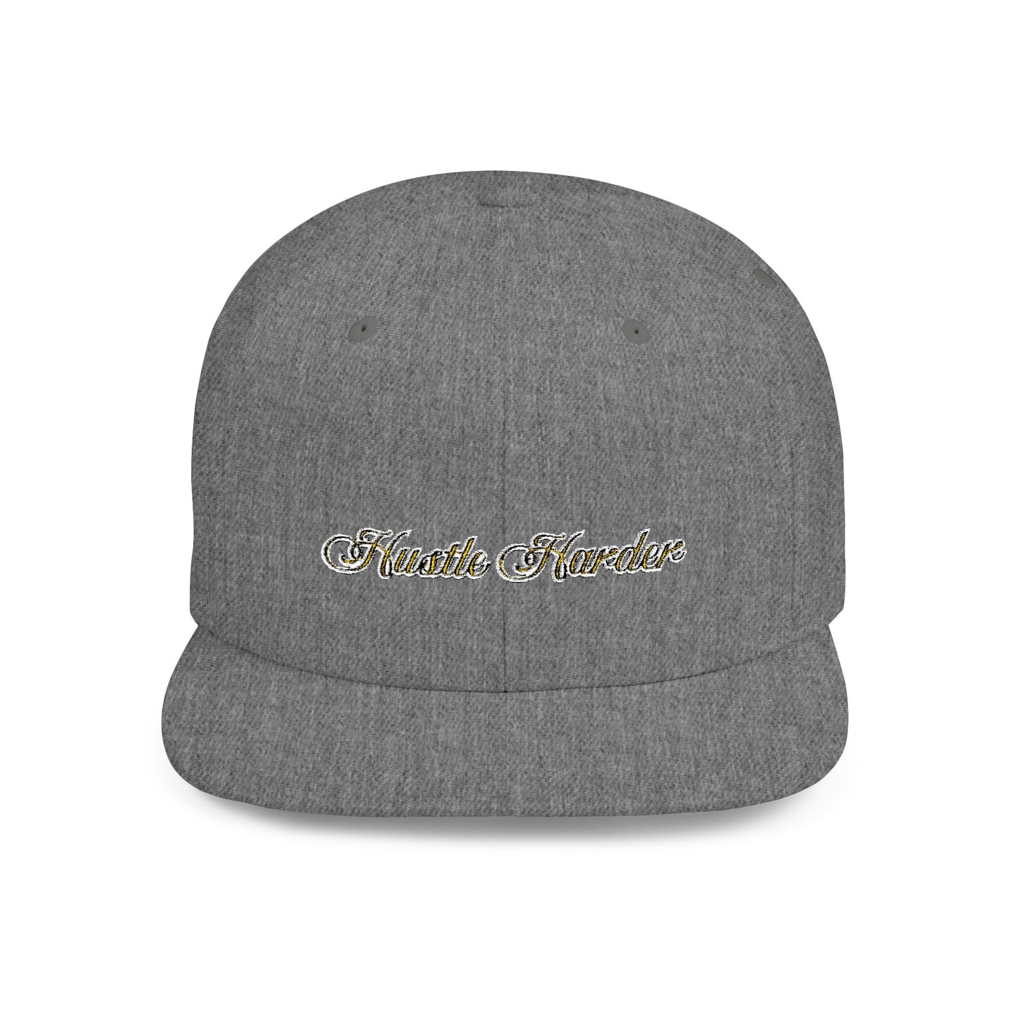 Text Hustle Harder Flat Bill Snapback – Lightweight, Custom Fit, Premium Quality