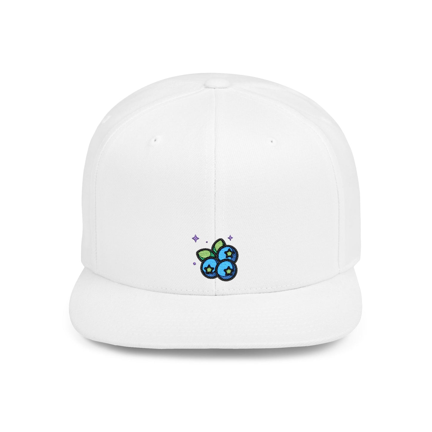 Icons Embroidered Blue Berries Flat Bill Snapback – Lightweight, Custom Fit, Premium Quality