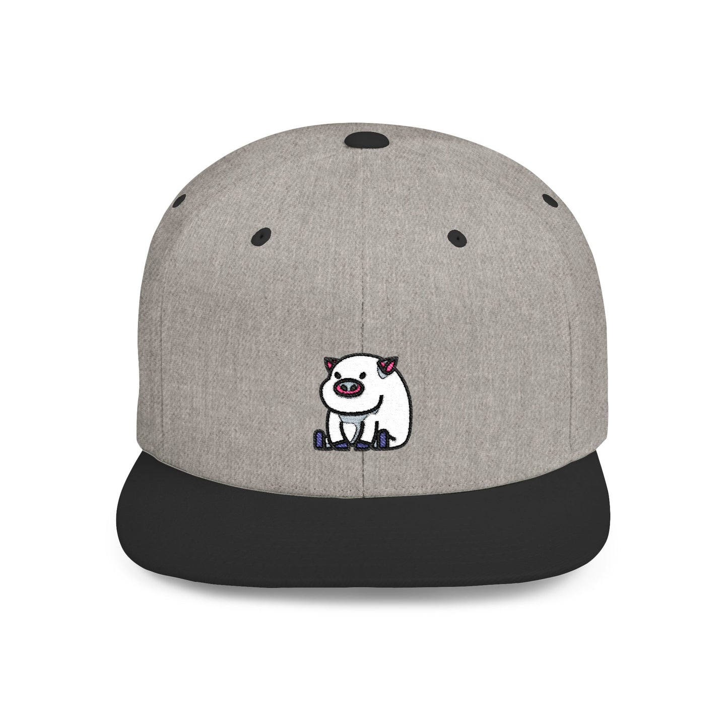 Icons Embroidered Pig Flat Bill Snapback – Lightweight, Custom Fit, Premium Quality