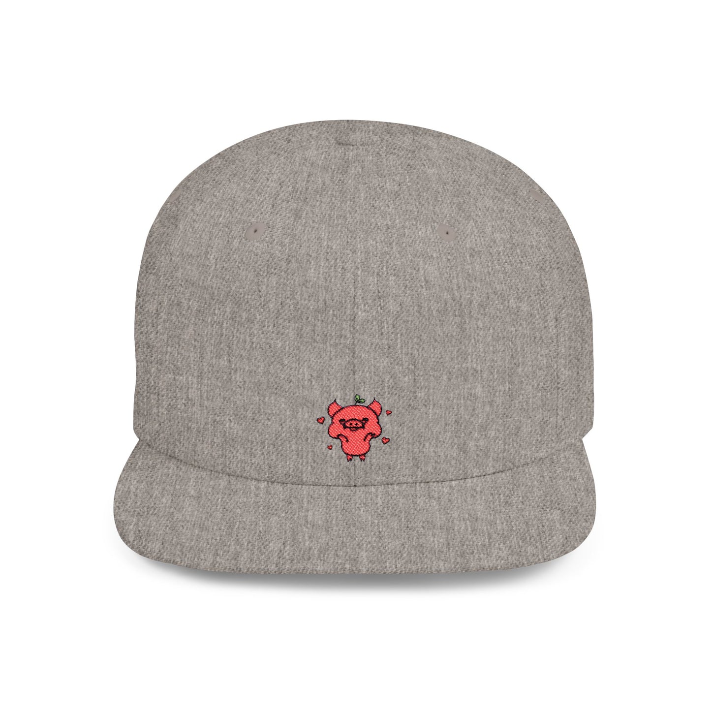 Icons Embroidered Pig Smile Flat Bill Snapback – Lightweight, Custom Fit, Premium Quality