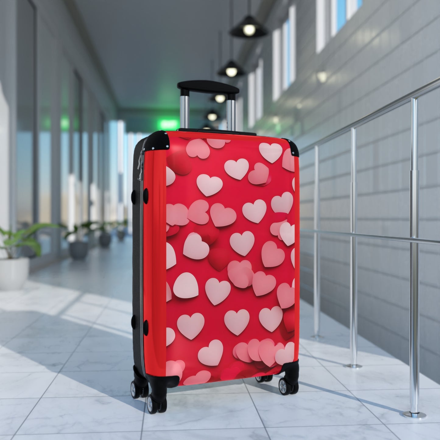 Love Heart Reds Art Carry-On Suitcase - Stylish Luggage for Travelers