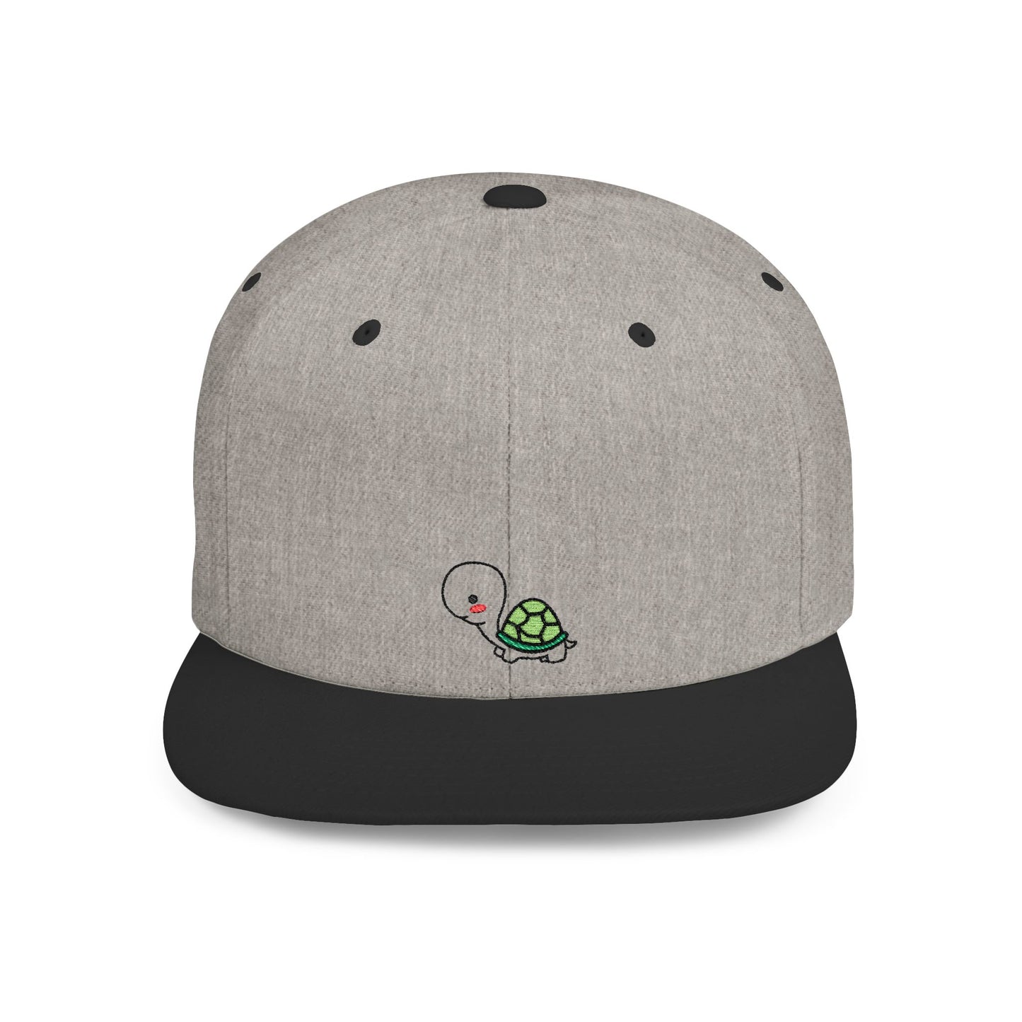 Icons Embroidered Cute Turtle Flat Bill Snapback – Lightweight, Custom Fit, Premium Quality