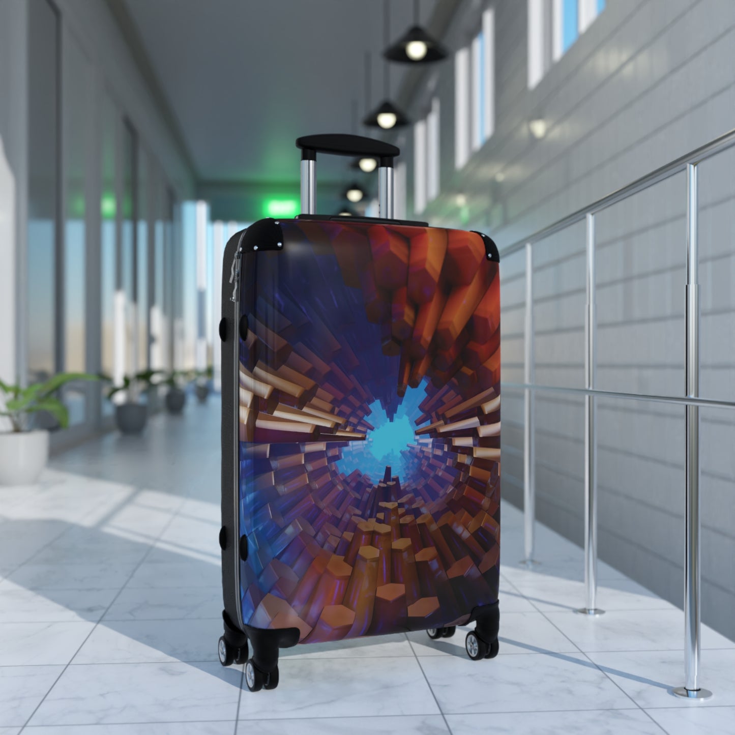 Abstract Hexangon Art Carry-On Suitcase - Stylish Luggage for Travelers