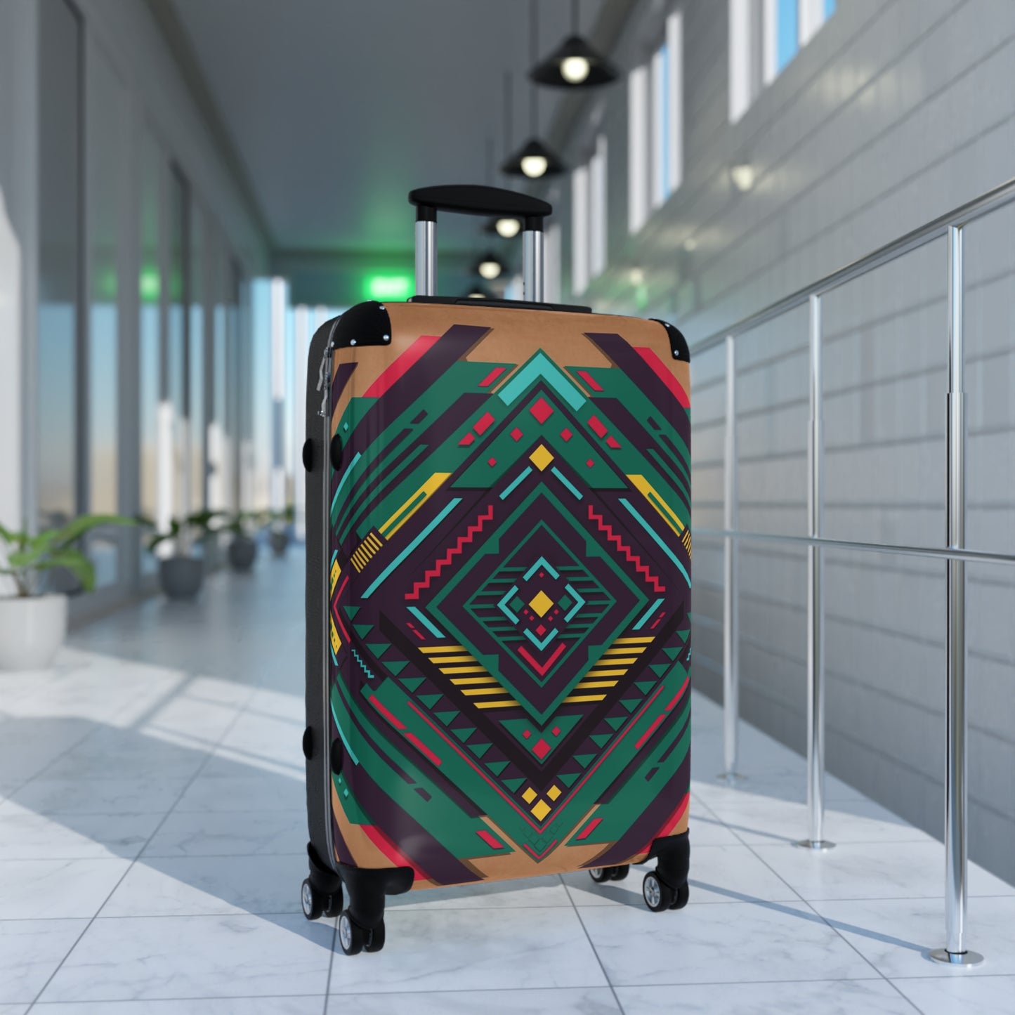 Abstract Geometry Shape Art Carry-On Suitcase - Stylish Luggage for Travelers