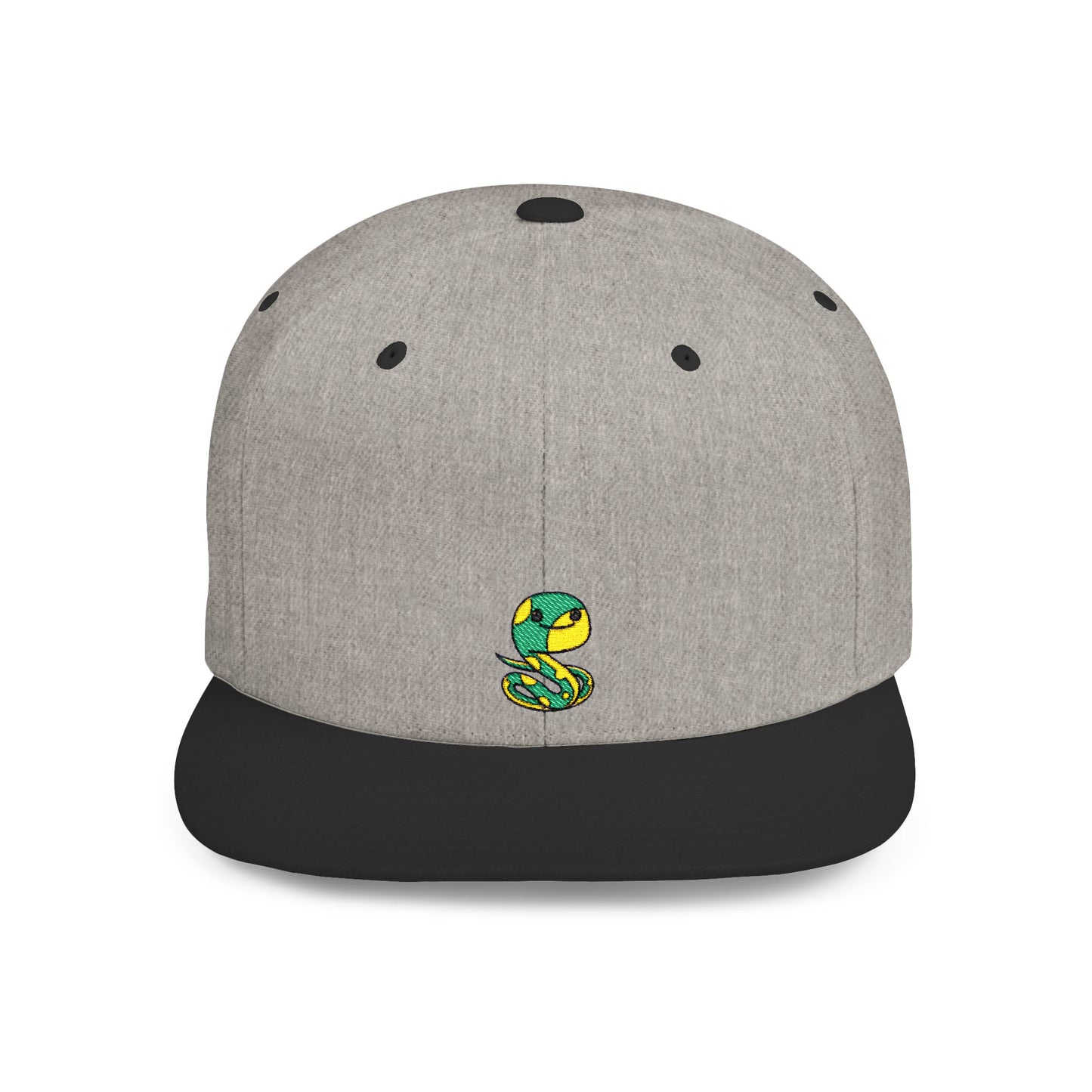 Icons Embroidered Snake Green Yellow Flat Bill Snapback – Lightweight, Custom Fit, Premium Quality