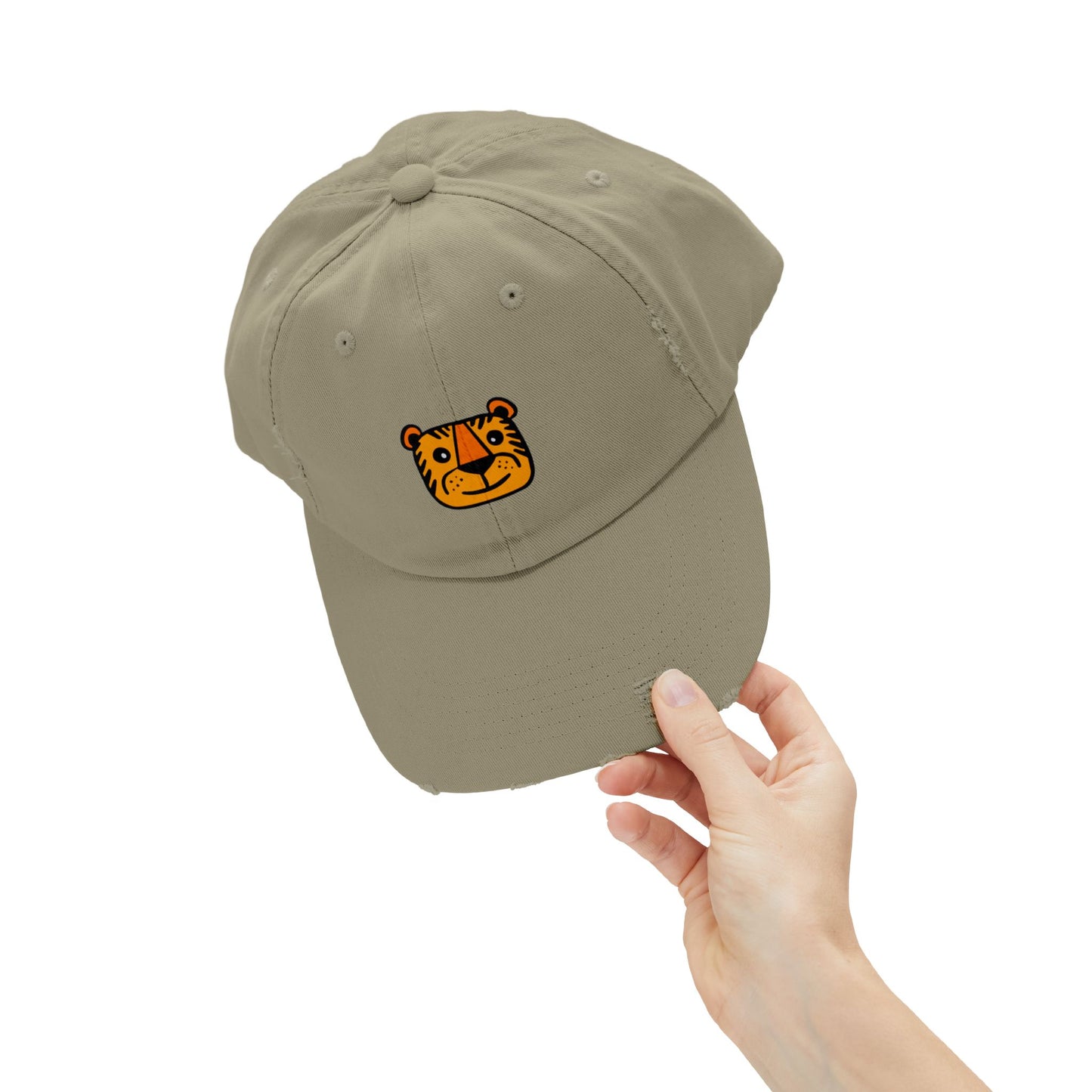 Tiger Vintage Distressed Dad Hat Unisex Adjustable Cotton Twill Baseball Cap for Casual Everyday Wear