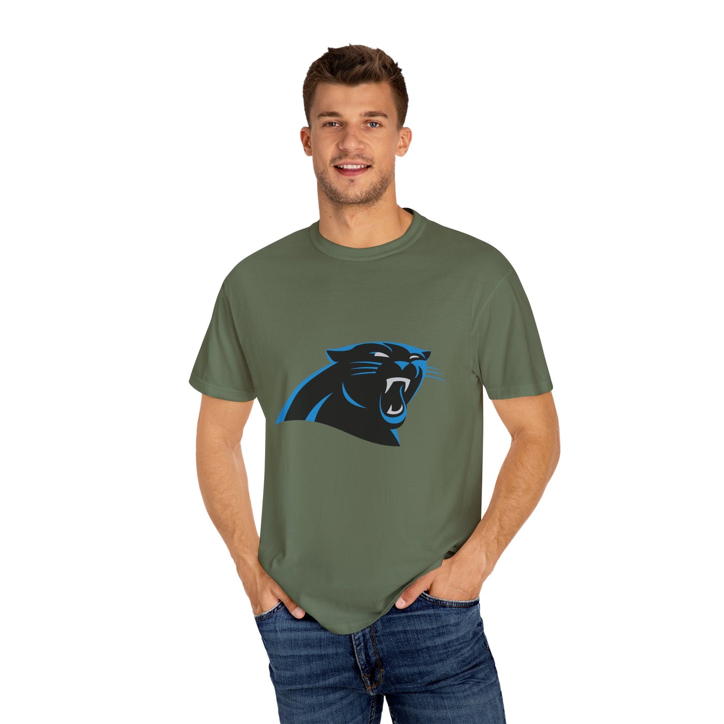 Carolina Panthers Go Panthers Garment-Dyed T-Shirt – Premium Cotton Tee for Customization