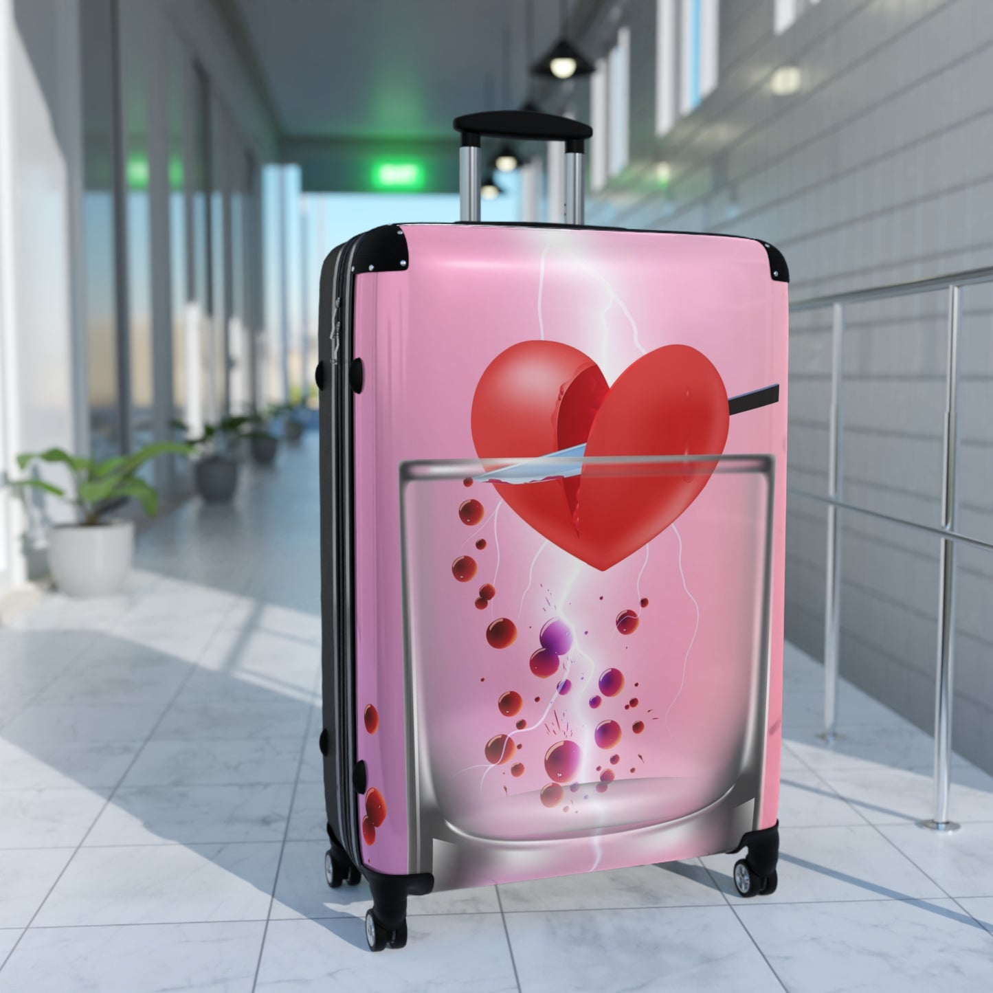 Love Broken Glass Heart Art Carry-On Suitcase - Stylish Luggage for Travelers