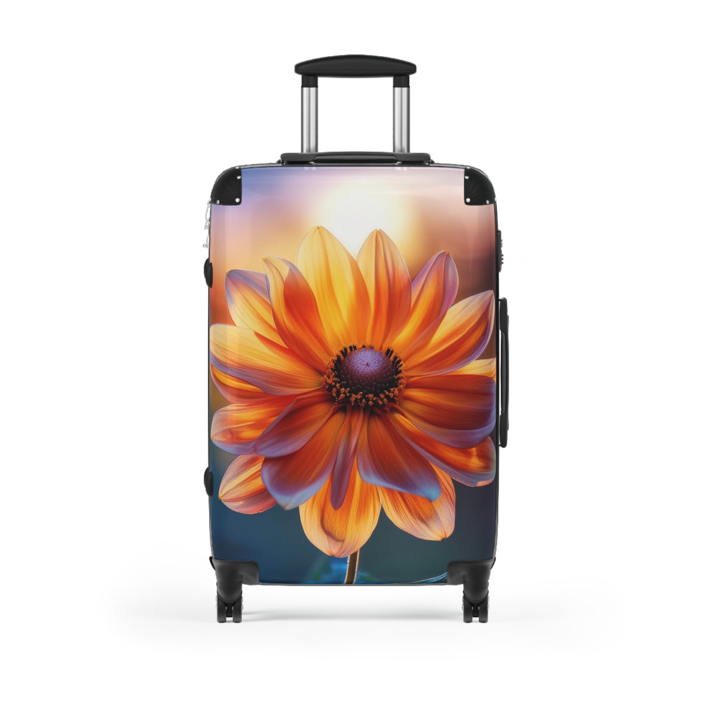 Nature Flowers Floral Orange Glow Art Carry-On Suitcase - Stylish Luggage for Travelers