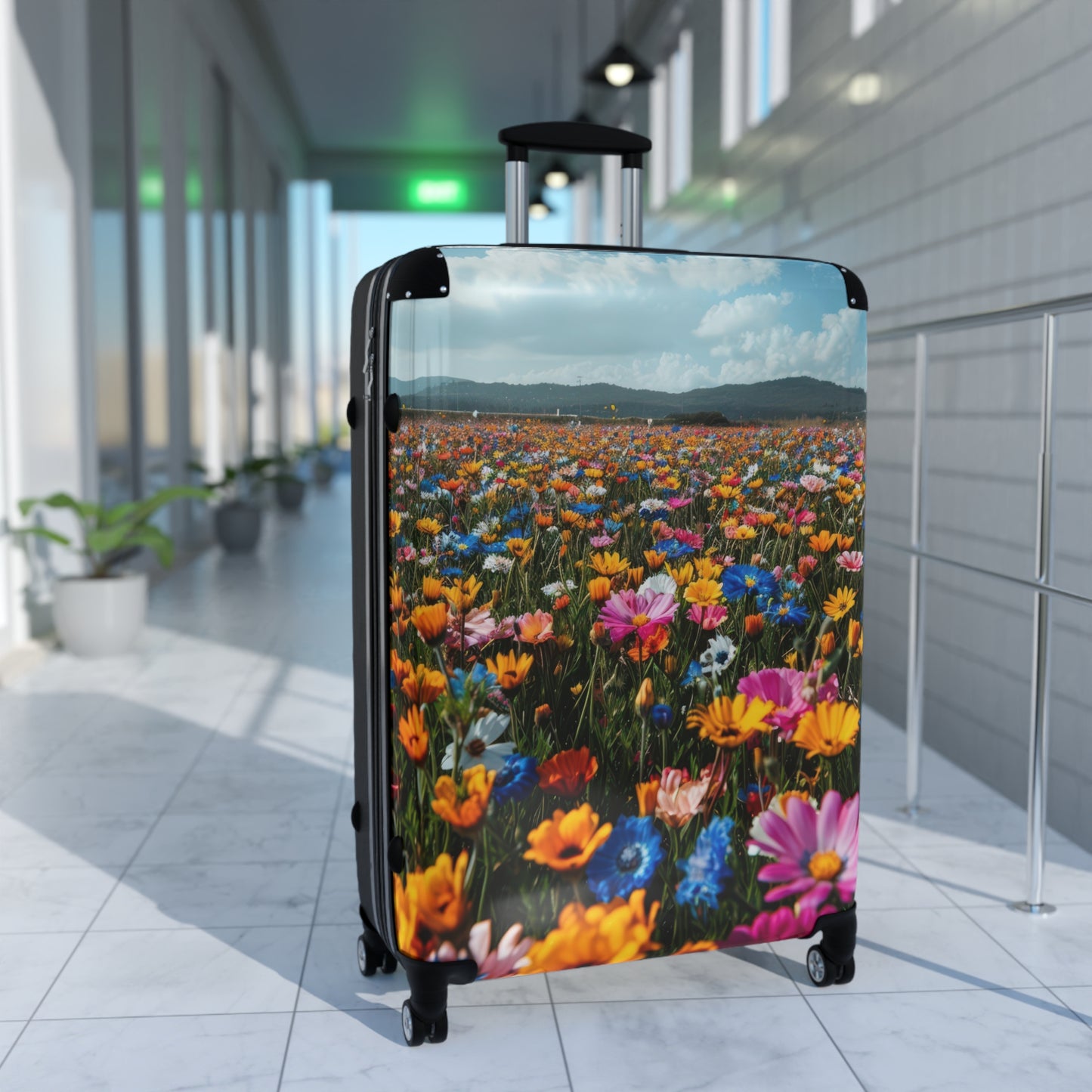 Nature Flowers Floral Vibrant Field Art Carry-On Suitcase - Stylish Luggage for Travelers