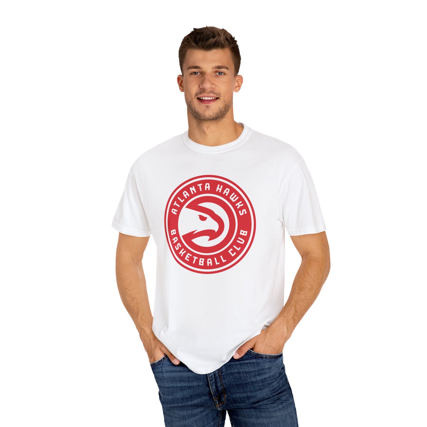 Atlanta Hawks Hoop Lifestyle Garment-Dyed T-Shirt – Premium Cotton Tee for Customization