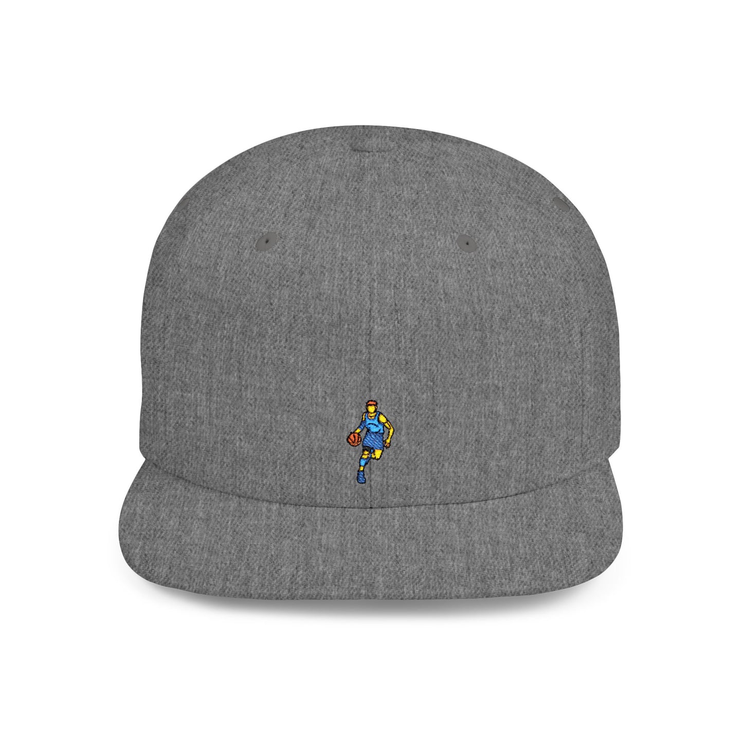 Icons Embroidered Basketball Player On Cat Flat Bill Snapback – Lightweight, Custom Fit, Premium Quality
