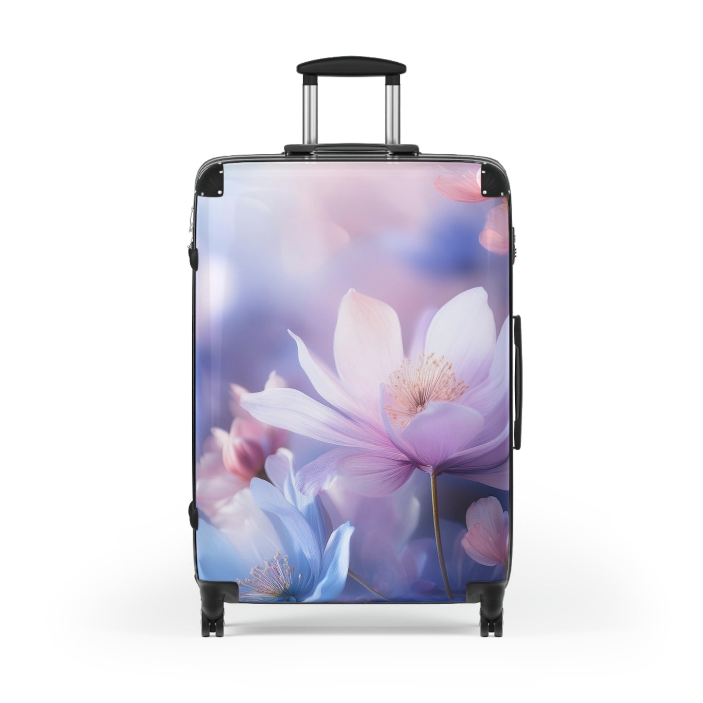 Nature Flowers Floral Blue and Pink Art Carry-On Suitcase - Stylish Luggage for Travelers
