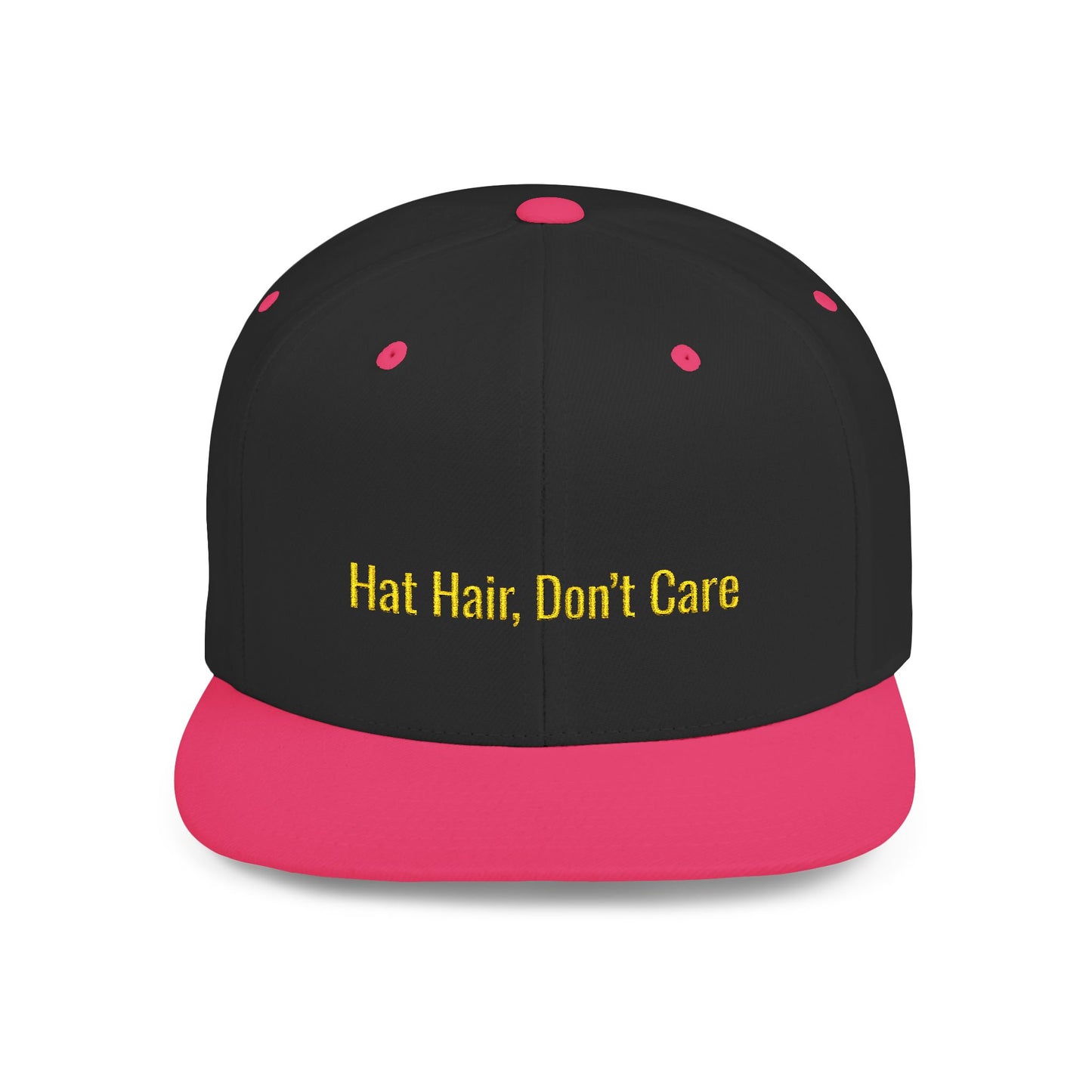 Text Hat Hair, Don’t Care Flat Bill Snapback – Lightweight, Custom Fit, Premium Quality