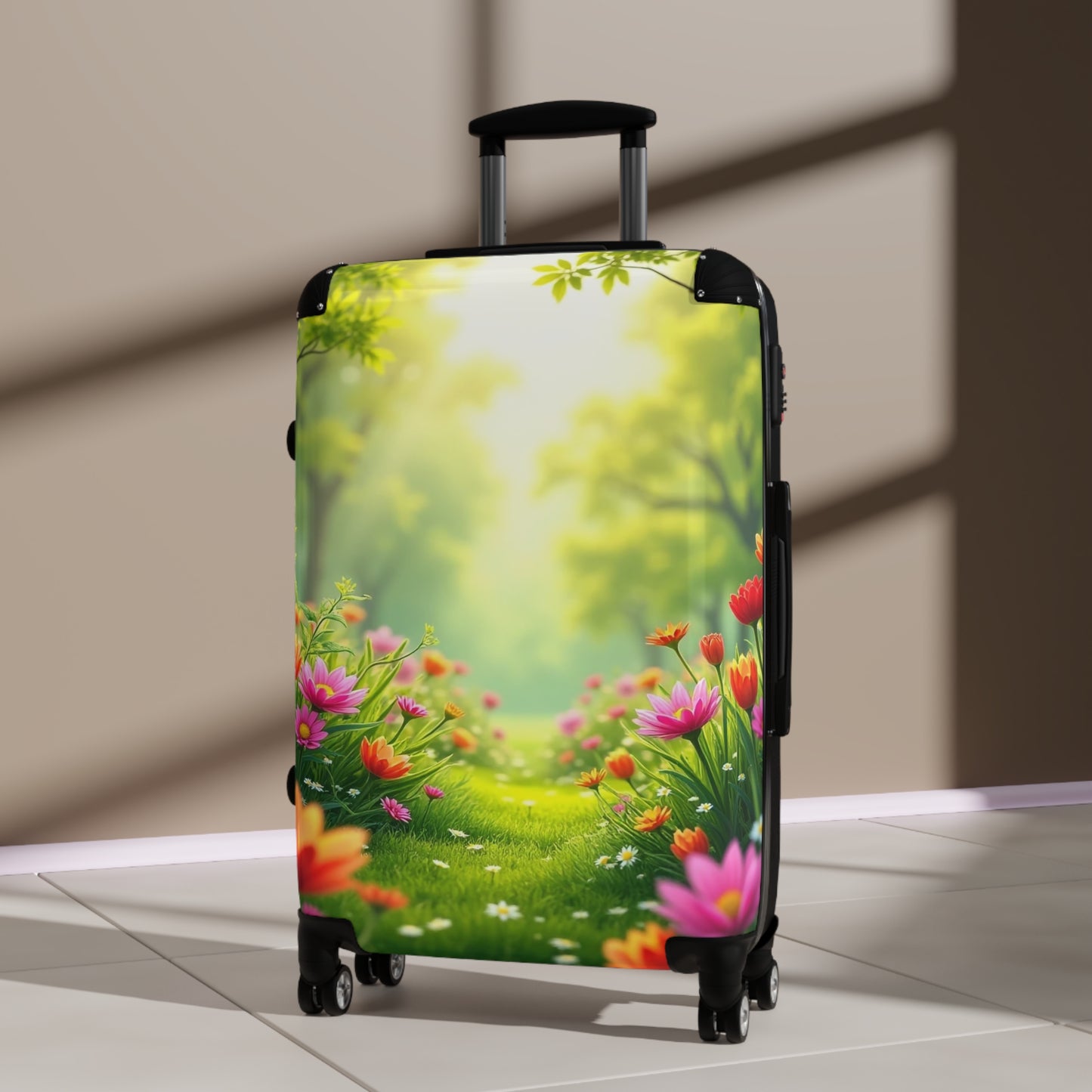 Nature Flowers Floral Field Art Carry-On Suitcase - Stylish Luggage for Travelers