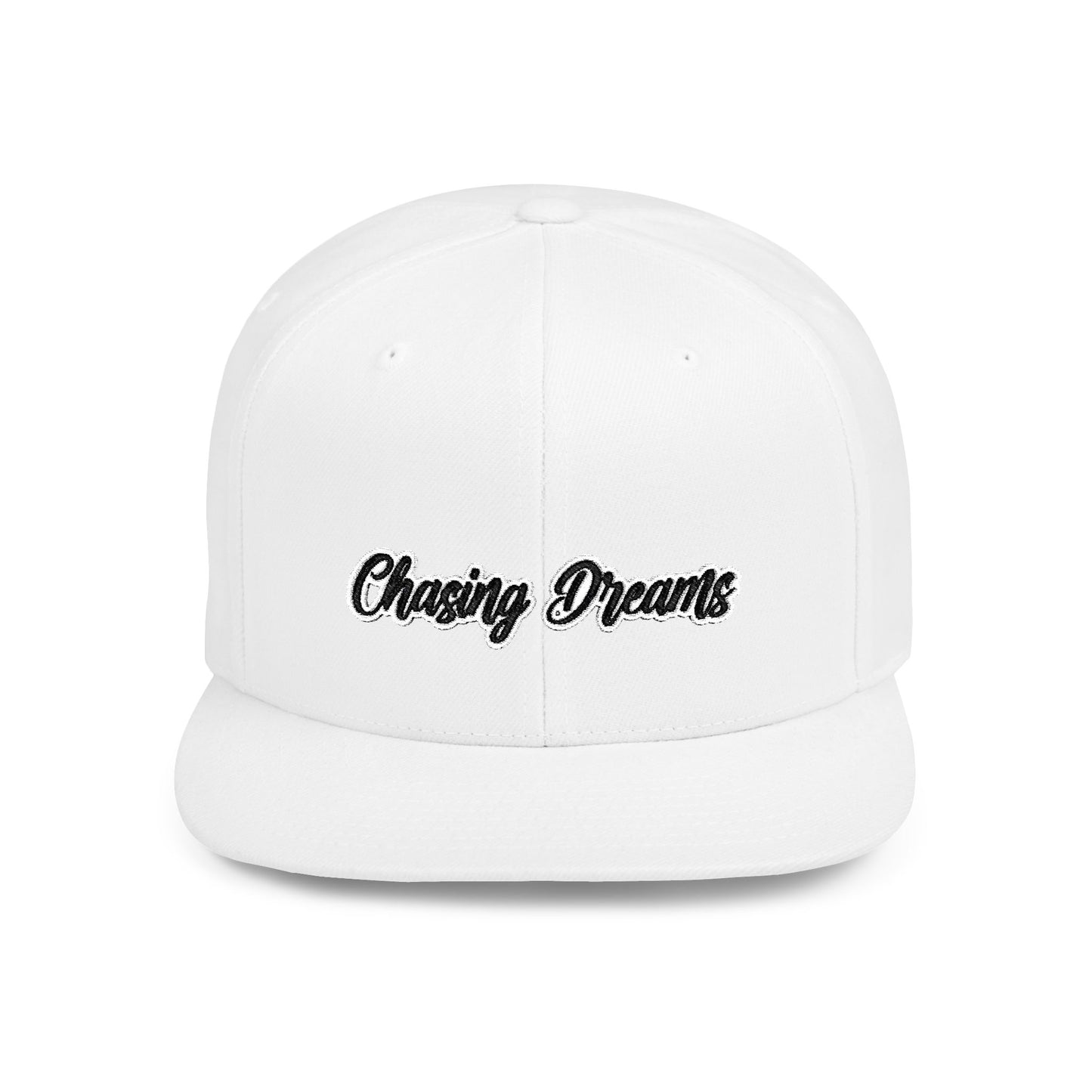 Text Chasing Dreams Flat Bill Snapback – Lightweight, Custom Fit, Premium Quality