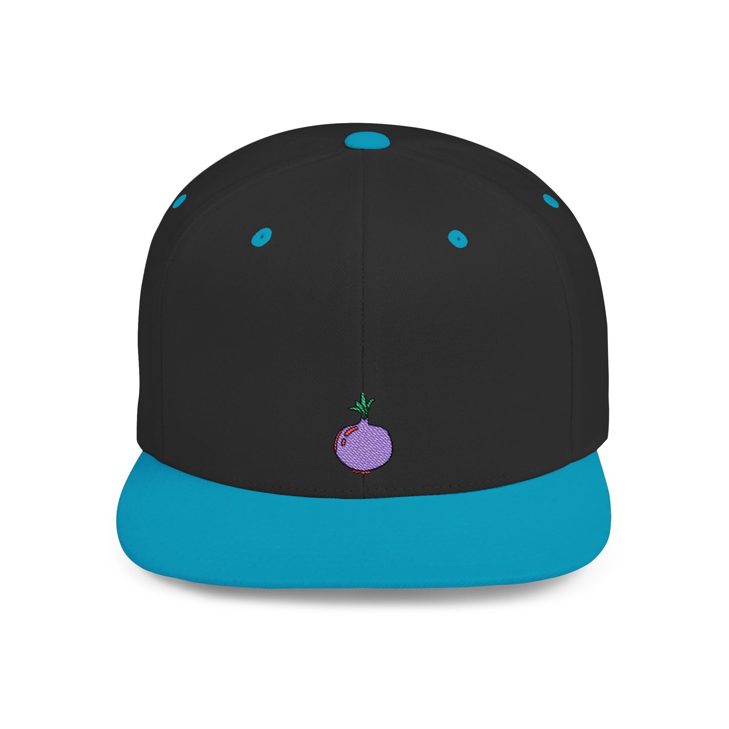 Icons Embroidered Purple Onion Flat Bill Snapback – Lightweight, Custom Fit, Premium Quality