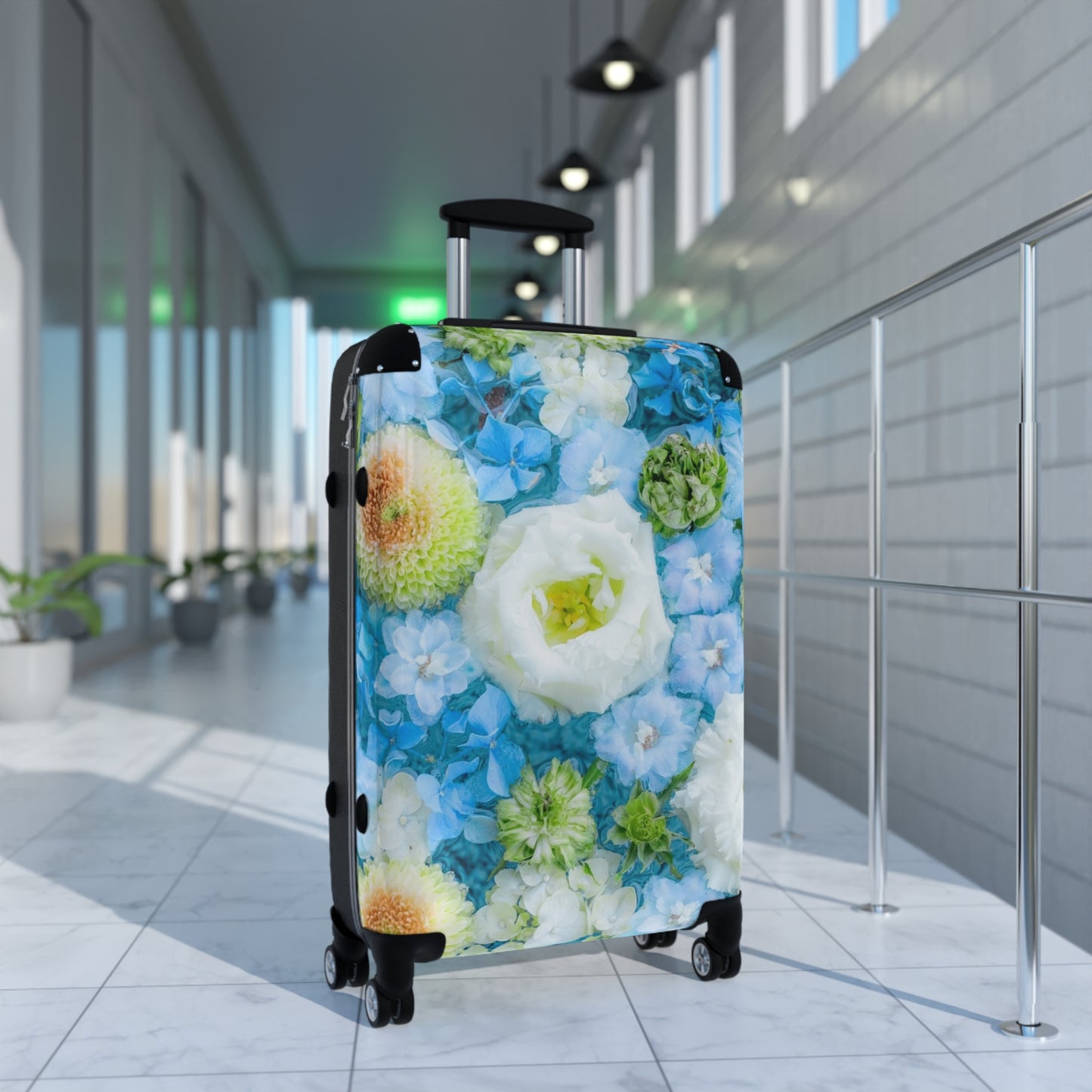 Nature Flowers Floral Blue Art Carry-On Suitcase - Stylish Luggage for Travelers