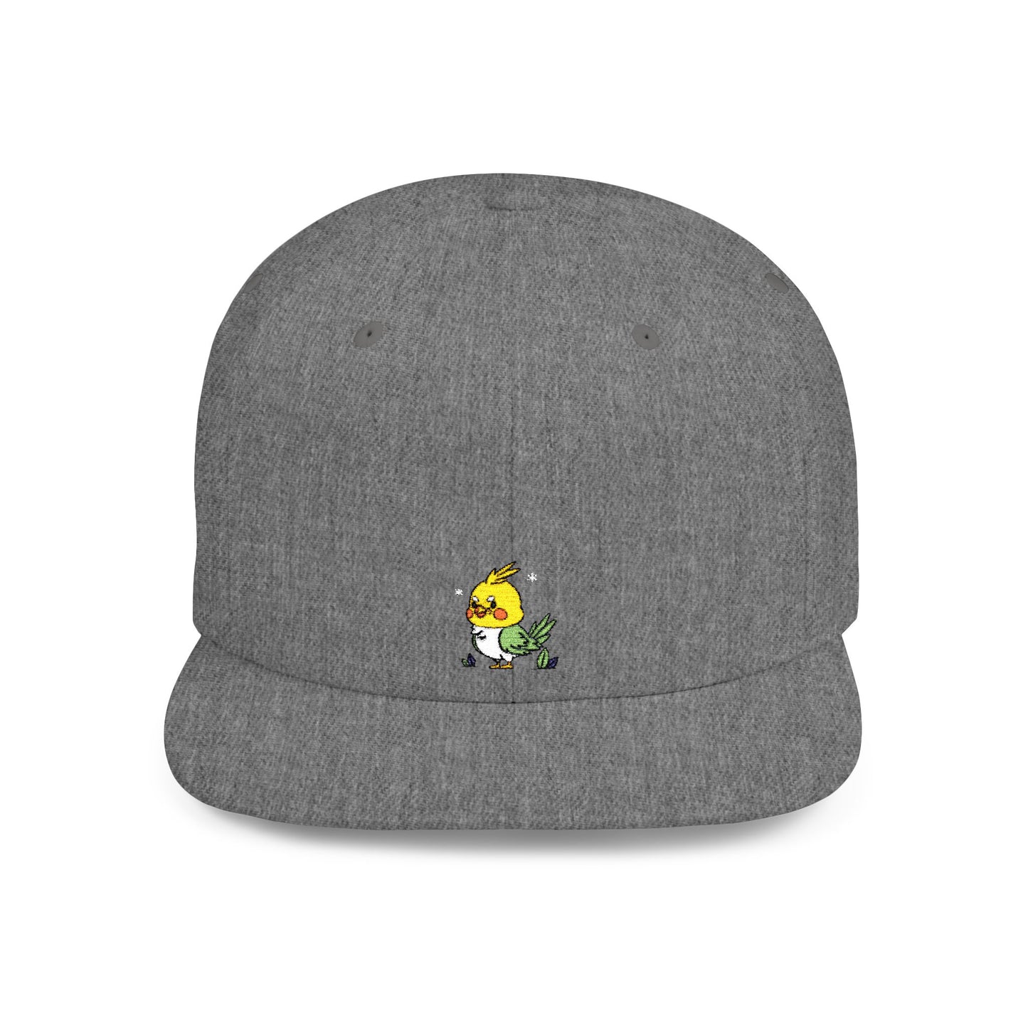 Icons Embroidered Cute Bird Flat Bill Snapback – Lightweight, Custom Fit, Premium Quality