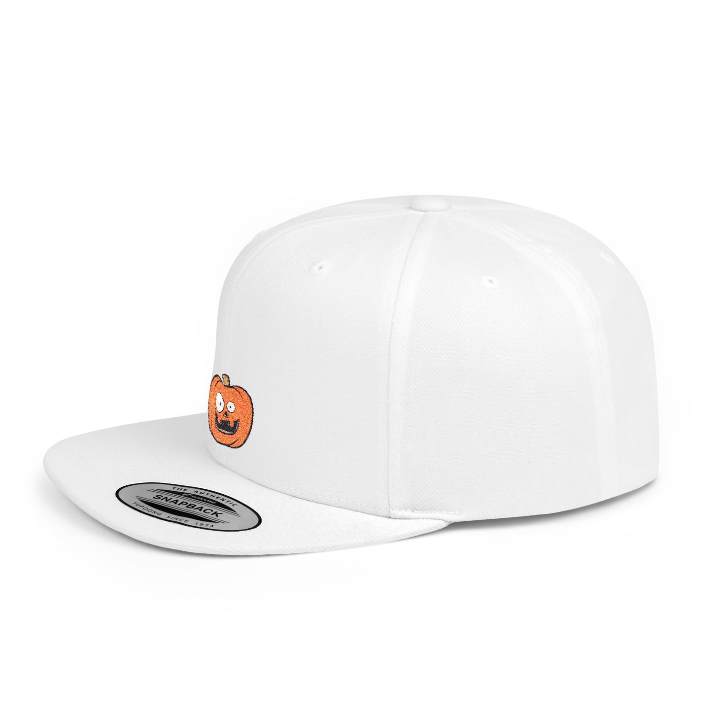 Icons Embroidered Pumpkin Yellow Flat Bill Snapback – Lightweight, Custom Fit, Premium Quality