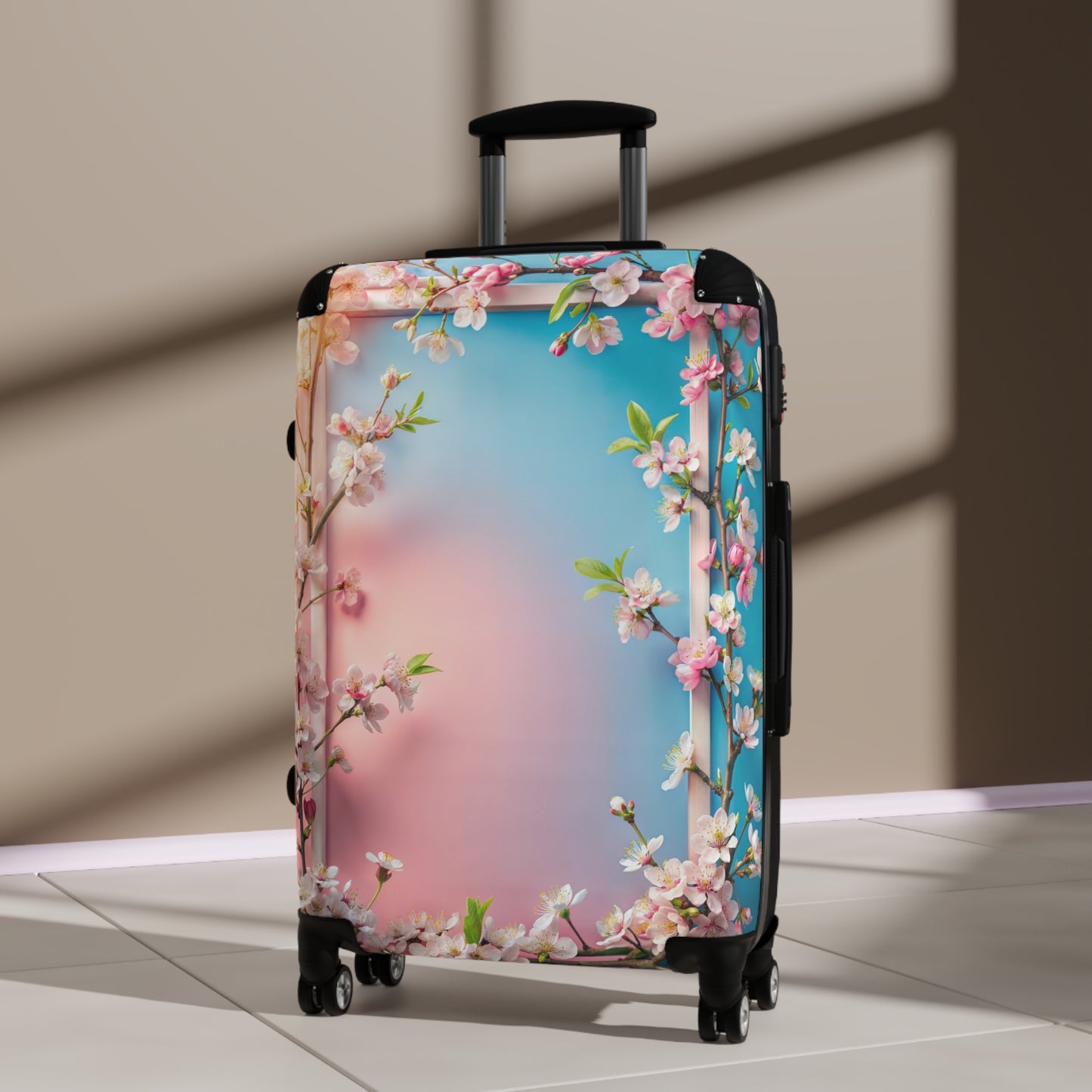 Nature Flowers Floral Square Art Carry-On Suitcase - Stylish Luggage for Travelers