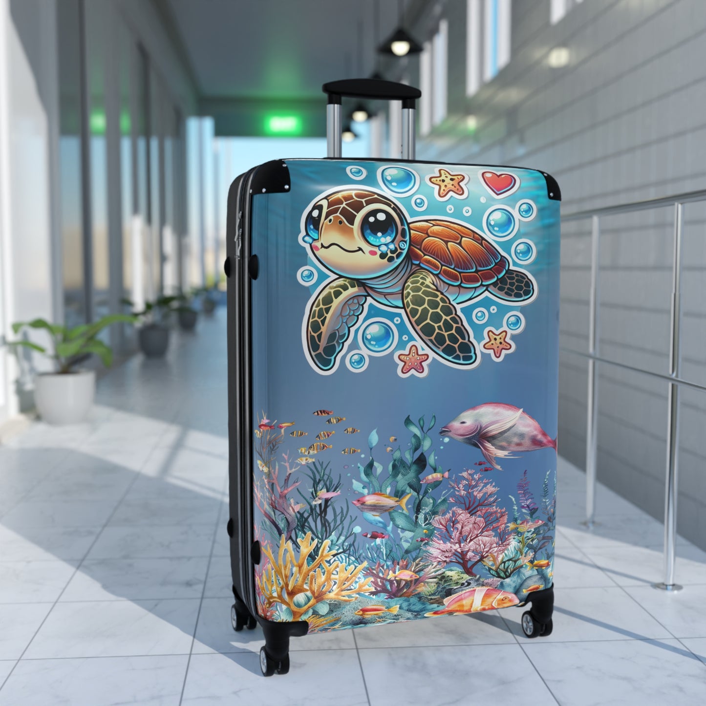 Nature Ocean Sea Turtle Cute Art Carry-On Suitcase - Stylish Luggage for Travelers