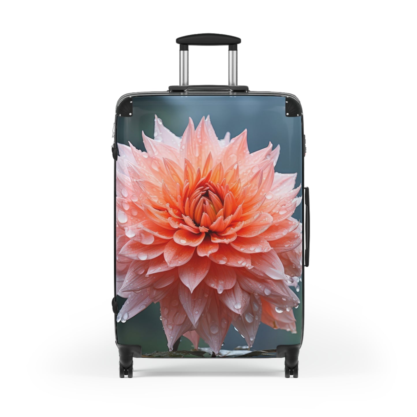 Nature Flowers Floral Pink Rain Drops Carry-On Suitcase - Stylish Luggage for Travelers