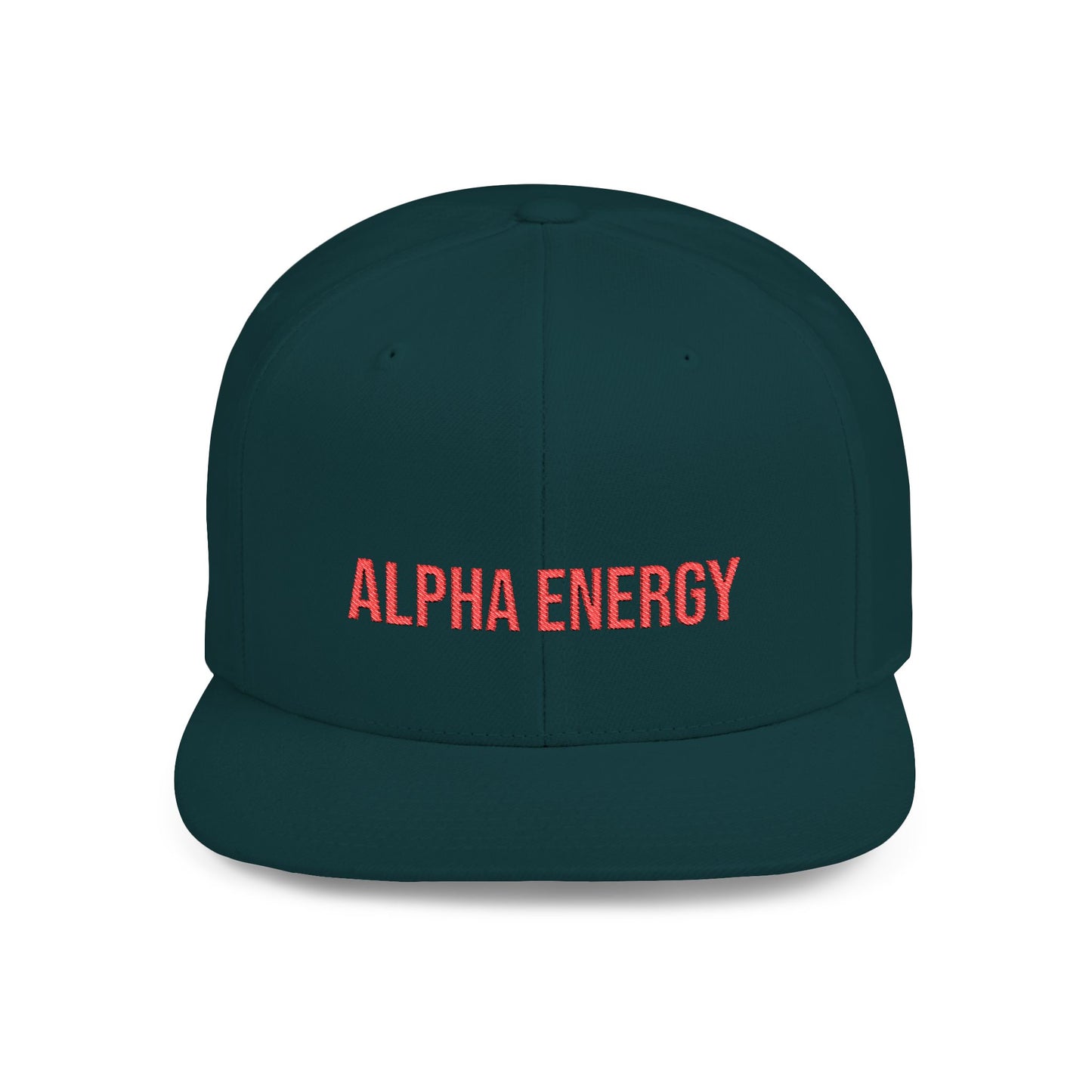 Text Alpha Energy Flat Bill Snapback – Lightweight, Custom Fit, Premium Quality