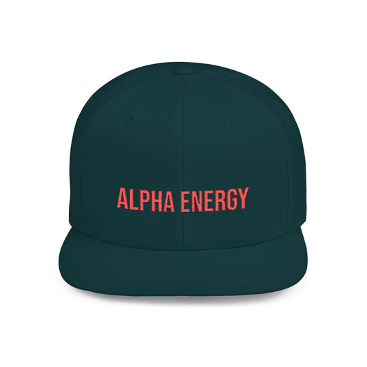 Text Alpha Energy Flat Bill Snapback – Lightweight, Custom Fit, Premium Quality