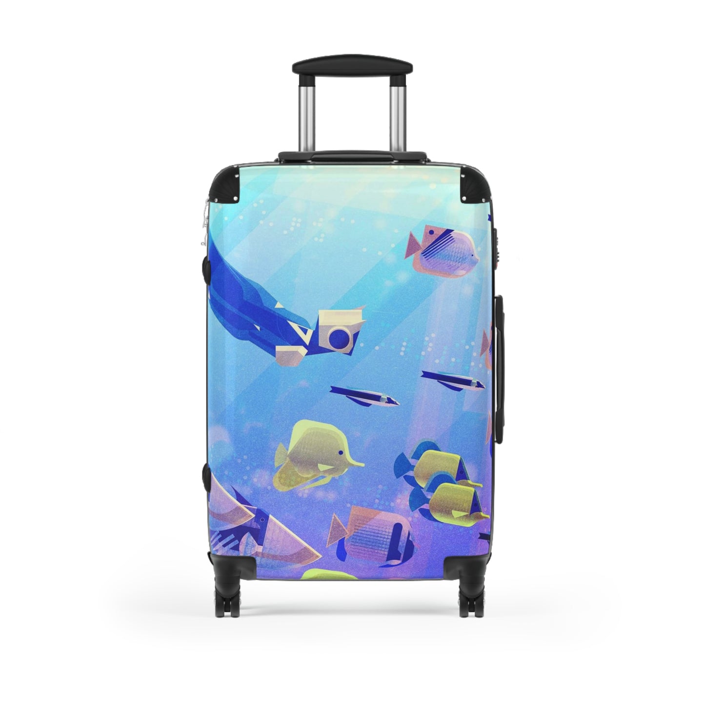 Abstract Underwater Fish Art Carry-On Suitcase - Stylish Luggage for Travelers