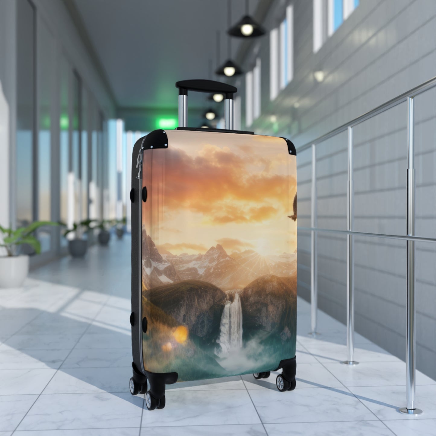 Nature Sunrise Forest Mountains Art Carry-On Suitcase - Stylish Luggage for Travelers