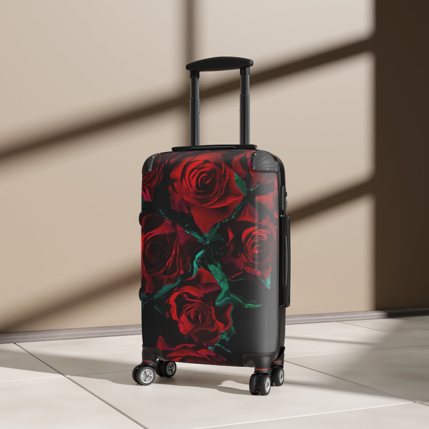 Nature Flowers Floral Red Rose Amoled Art Carry-On Suitcase - Stylish Luggage for Travelers