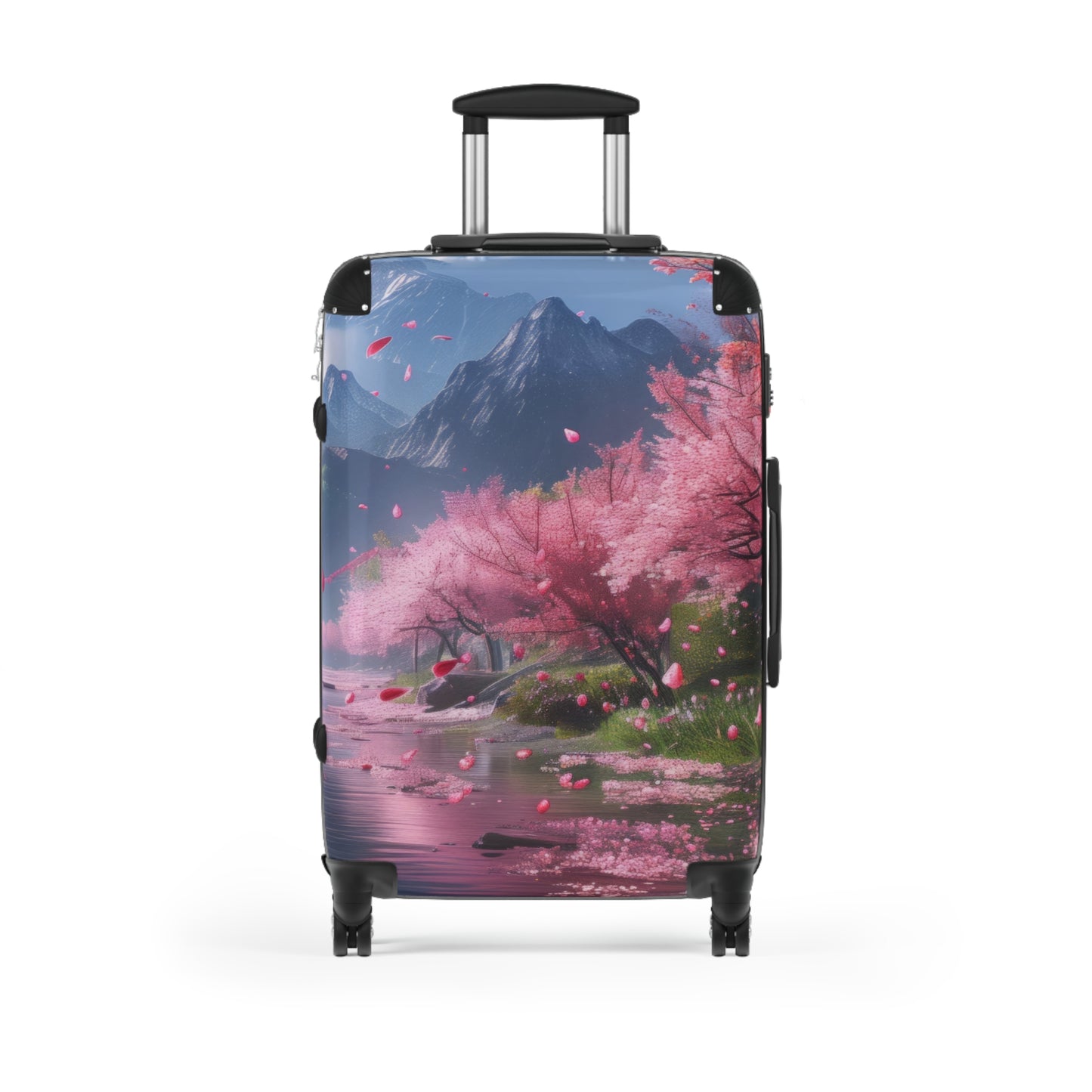 Nature Cherry Blossom Mountains Art Carry-On Suitcase - Stylish Luggage for Travelers