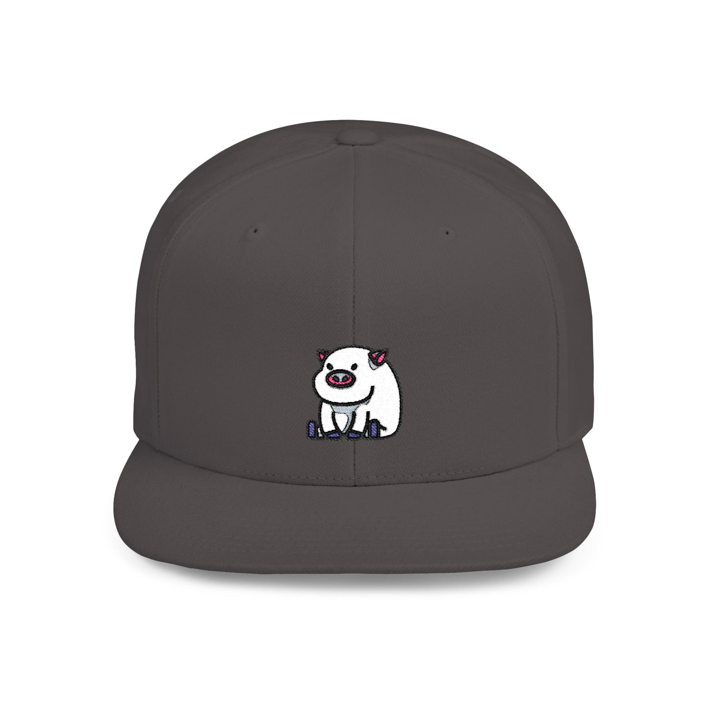 Icons Embroidered Pig Flat Bill Snapback – Lightweight, Custom Fit, Premium Quality