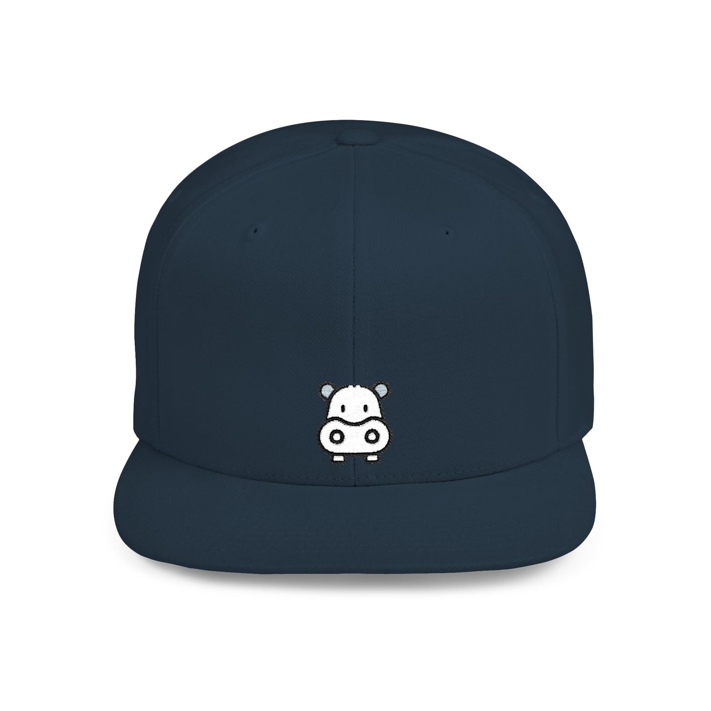 Icons Embroidered Hippopotamus Flat Bill Snapback – Lightweight, Custom Fit, Premium Quality
