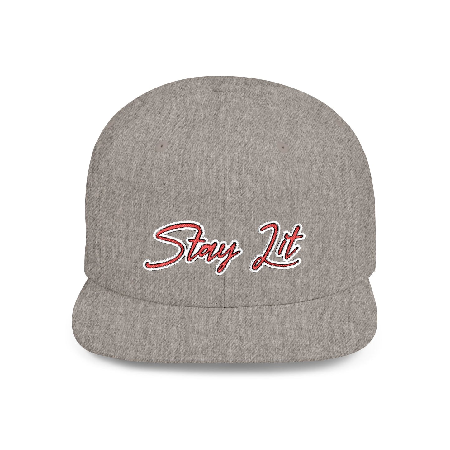 Text Stay Lit Flat Bill Snapback – Lightweight, Custom Fit, Premium Quality