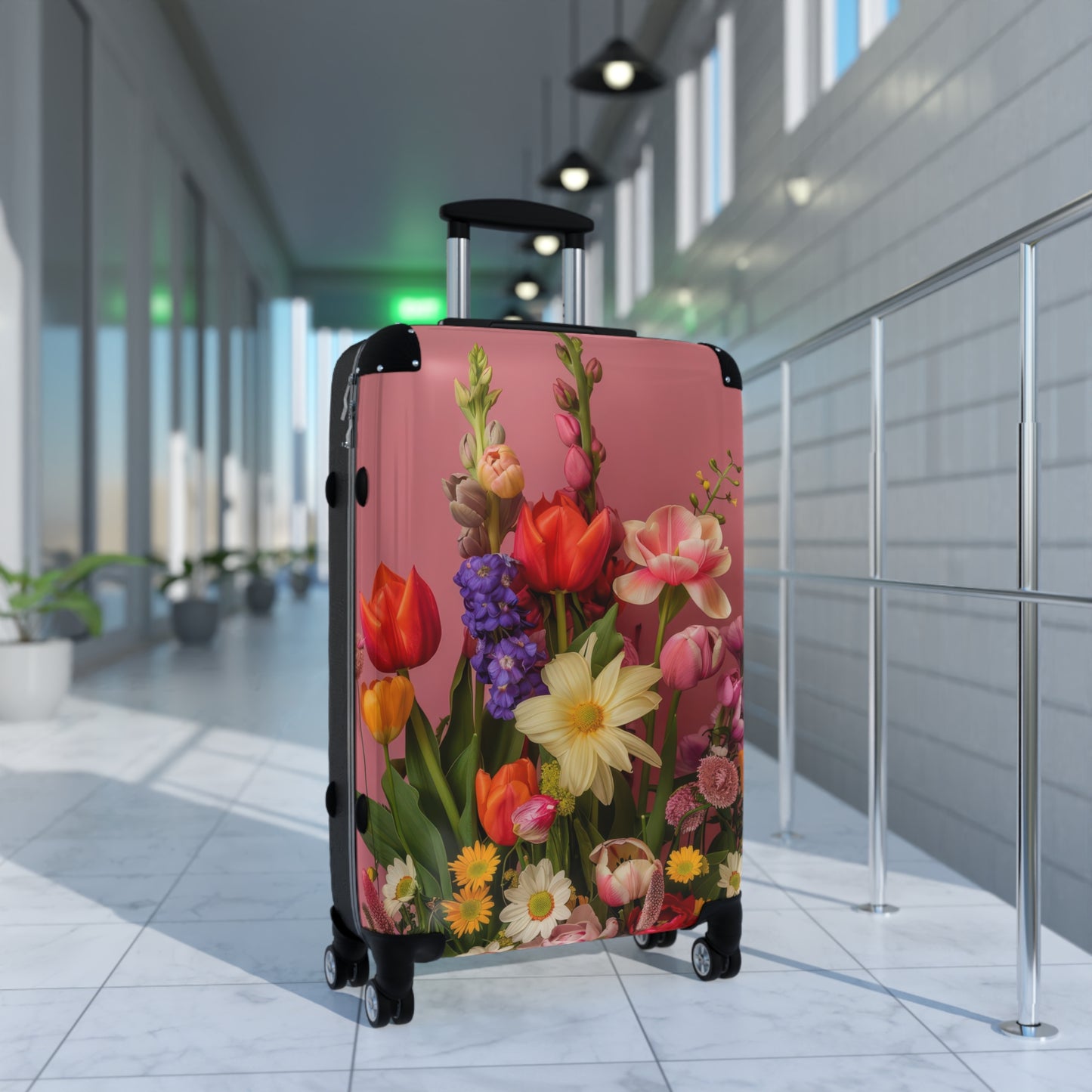 Nature Flowers Floral Vibrant Bouquet Art Carry-On Suitcase - Stylish Luggage for Travelers