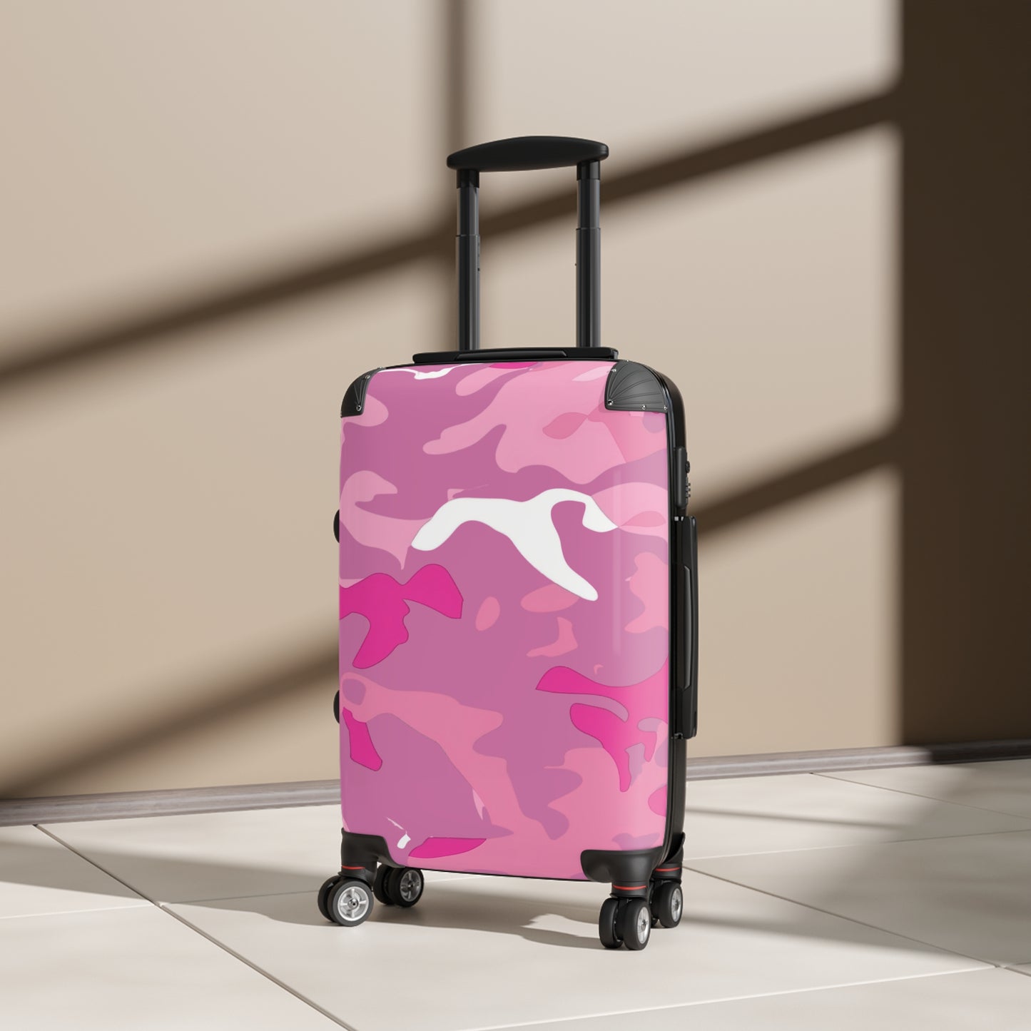 Abstract Pink Camo Art Carry-On Suitcase - Stylish Luggage for Travelers