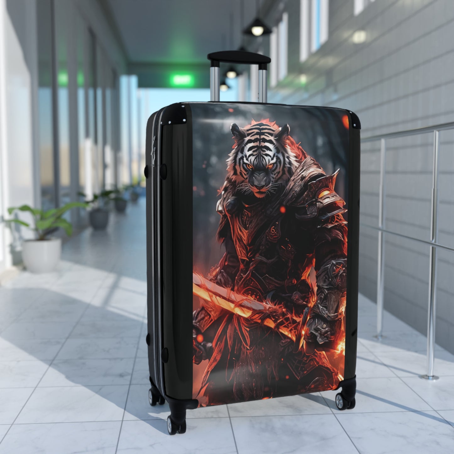 Art Tiger Warrior Fire Carry-On Suitcase - Stylish Luggage for Travelers