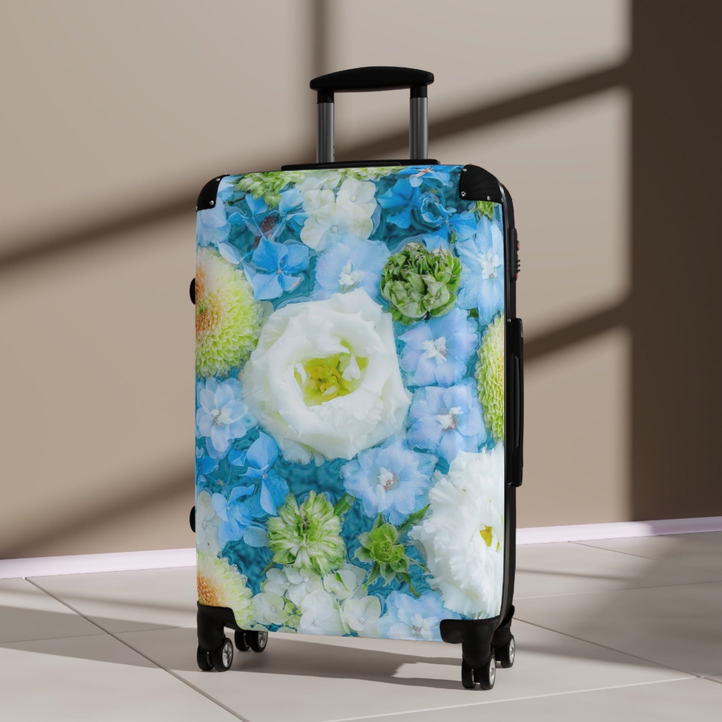 Nature Flowers Floral Blue Art Carry-On Suitcase - Stylish Luggage for Travelers
